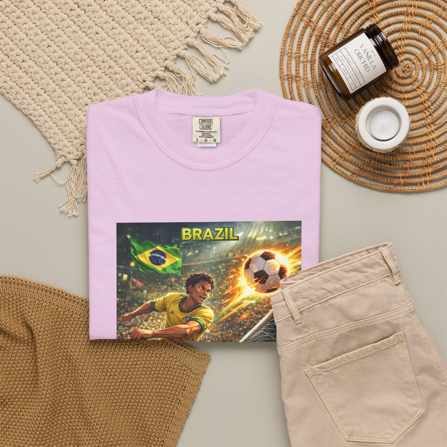 Brazil Soccer T-Shirt – Vintage Player Kick Graphic (Brazil)