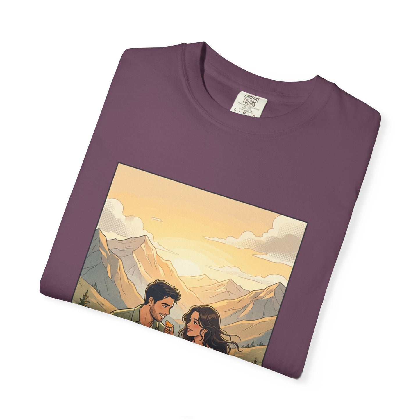 Couples Mountain Picnic T-Shirt — 'Opening Up' Scenic Graphic Tee