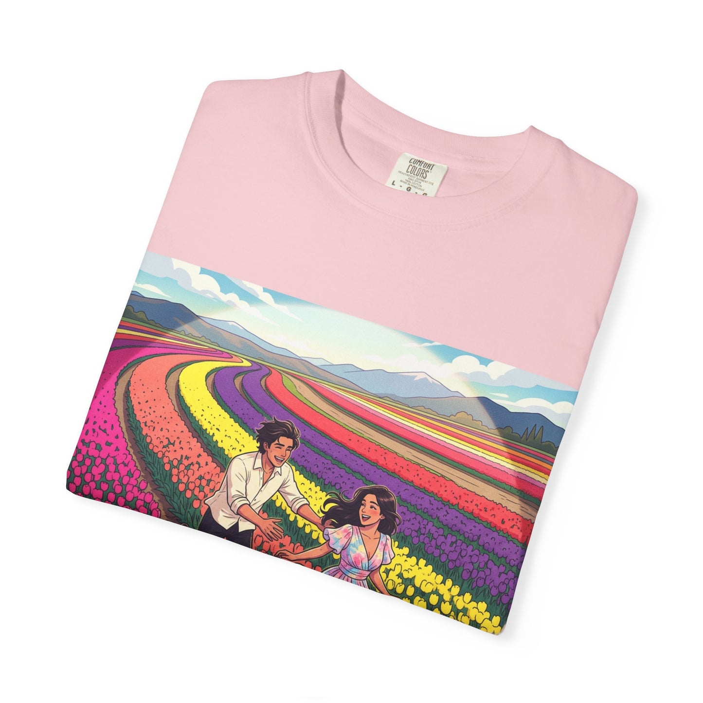Spring of Us T-Shirt — Floral Field Vintage Couple Graphic Tee