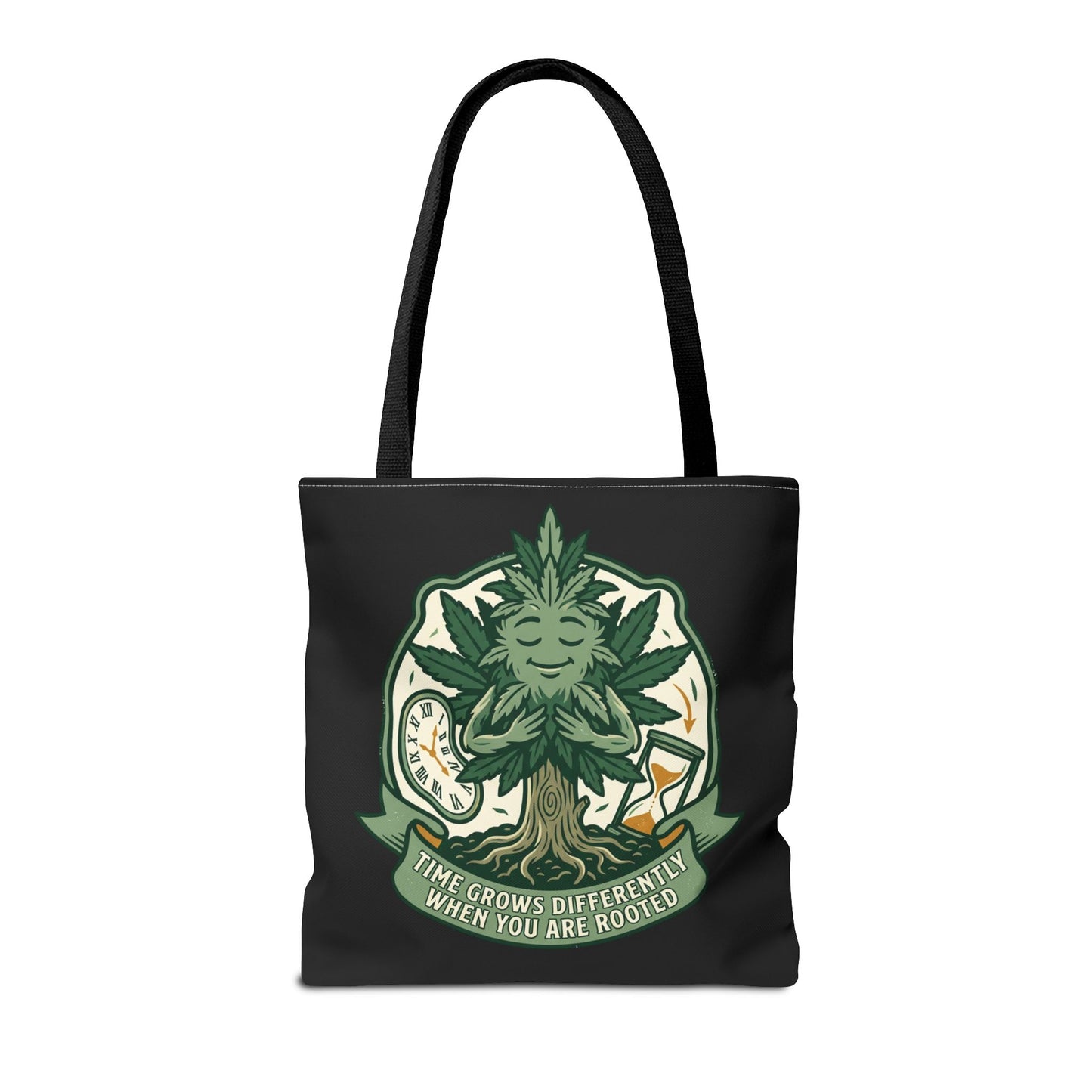 Rooted Tree Spirit Tote Bag — “Time Grows Different When You Are Rooted” Eco Tote