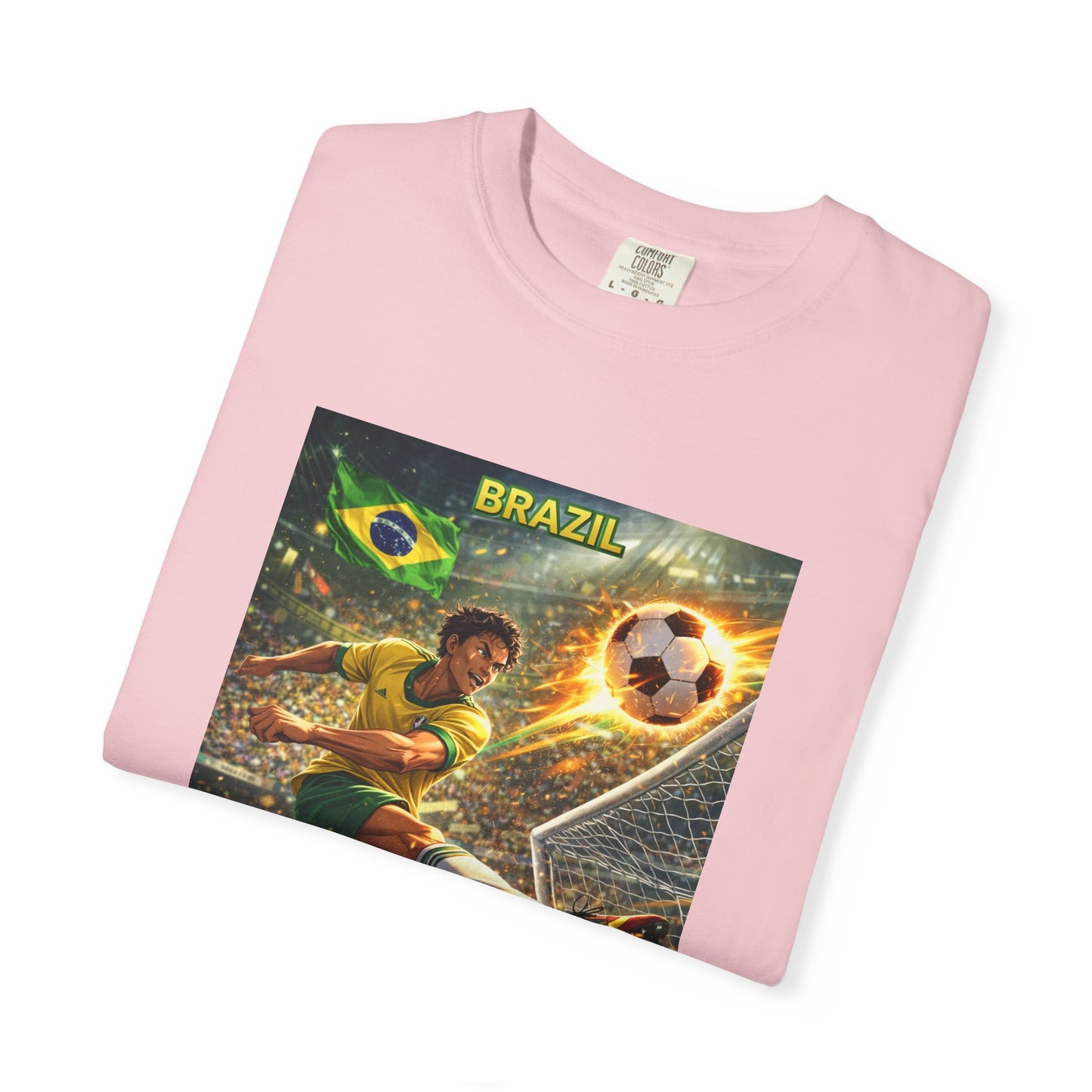 Brazil Soccer T-Shirt – Vintage Player Kick Graphic (Brazil)