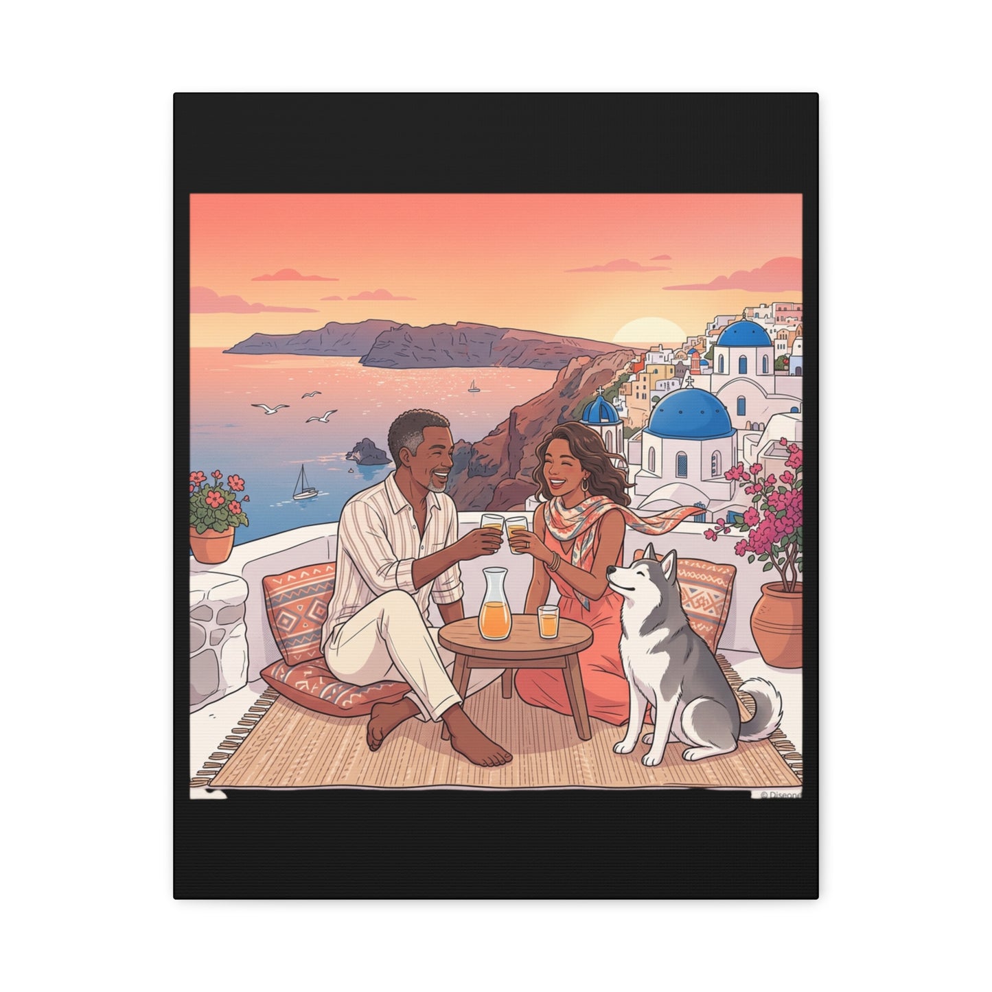 Santorini, Greece – “Sunset Serenade - Matte Canvas, Stretched, 1.25"