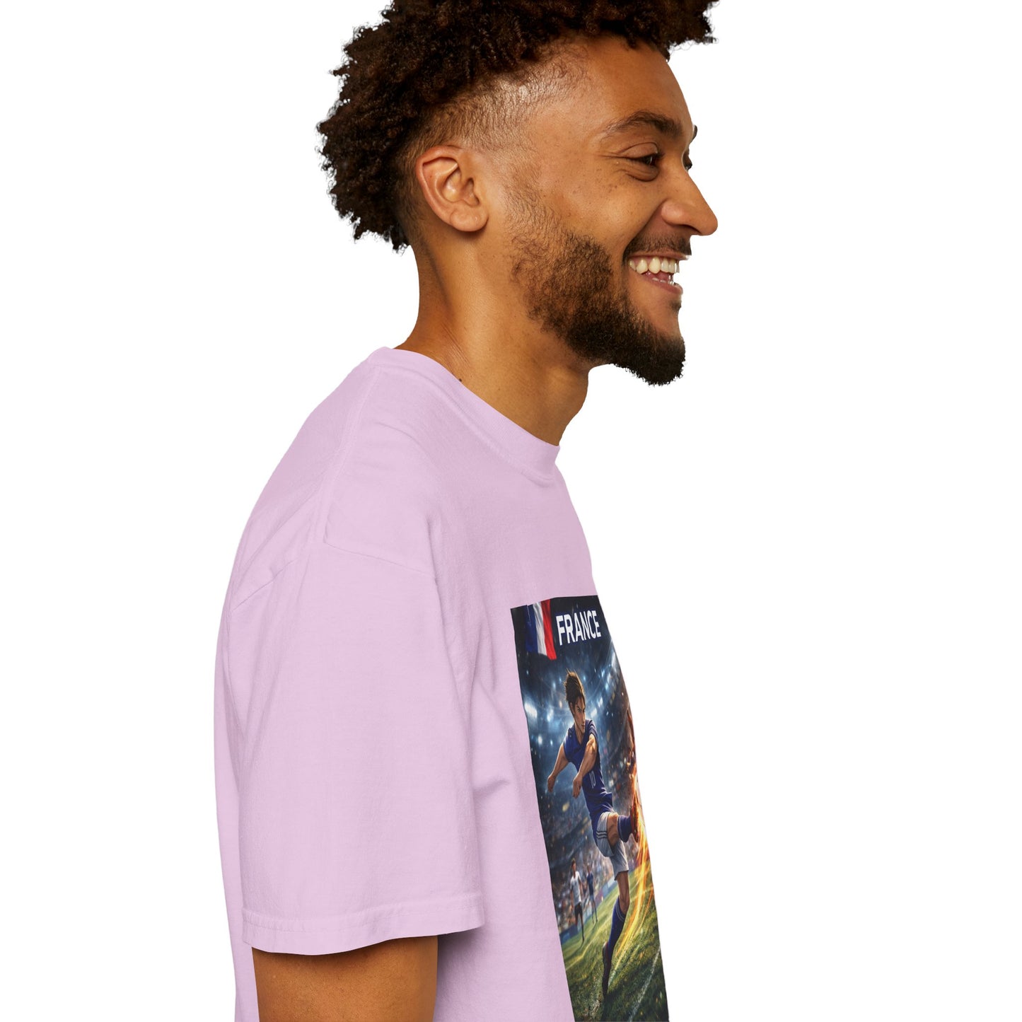 France Soccer Player Graphic T-Shirt — Football Kick Stadium Design