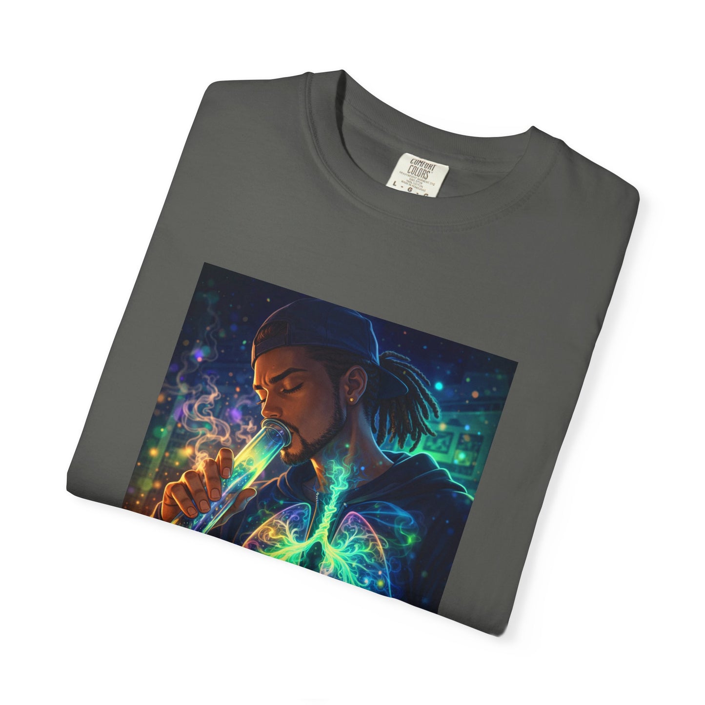 Cosmic Lungs T-Shirt — Neon Anatomical Art Tee