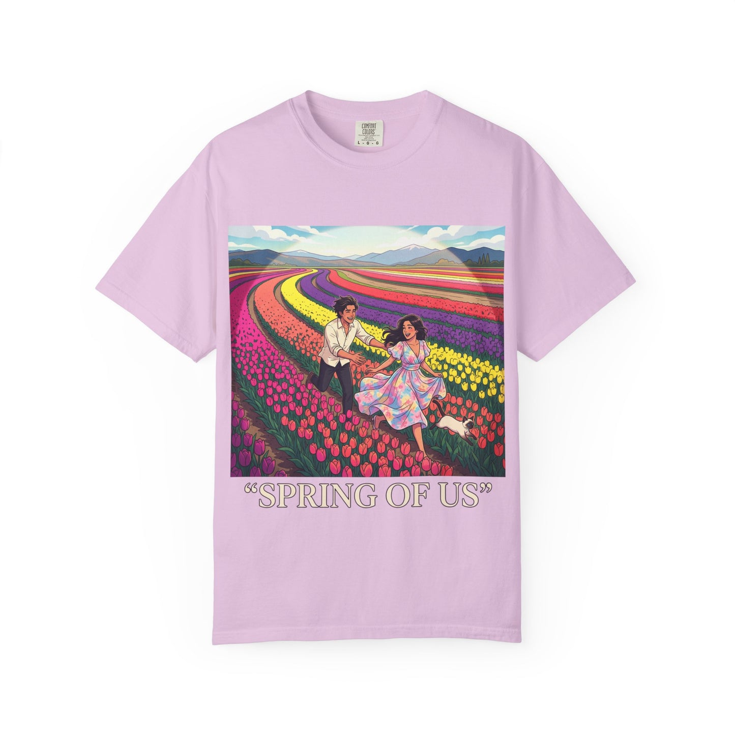 Spring of Us T-Shirt — Floral Field Vintage Couple Graphic Tee