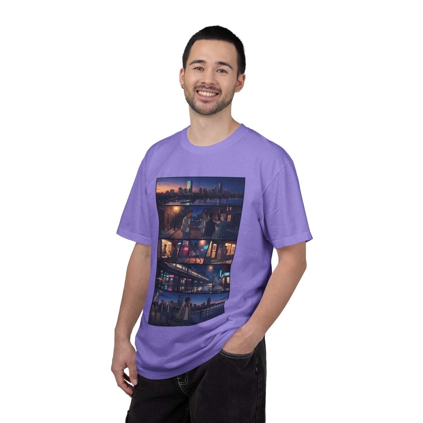 Boston: Built Different - City Nights Photo Collage T-Shirt