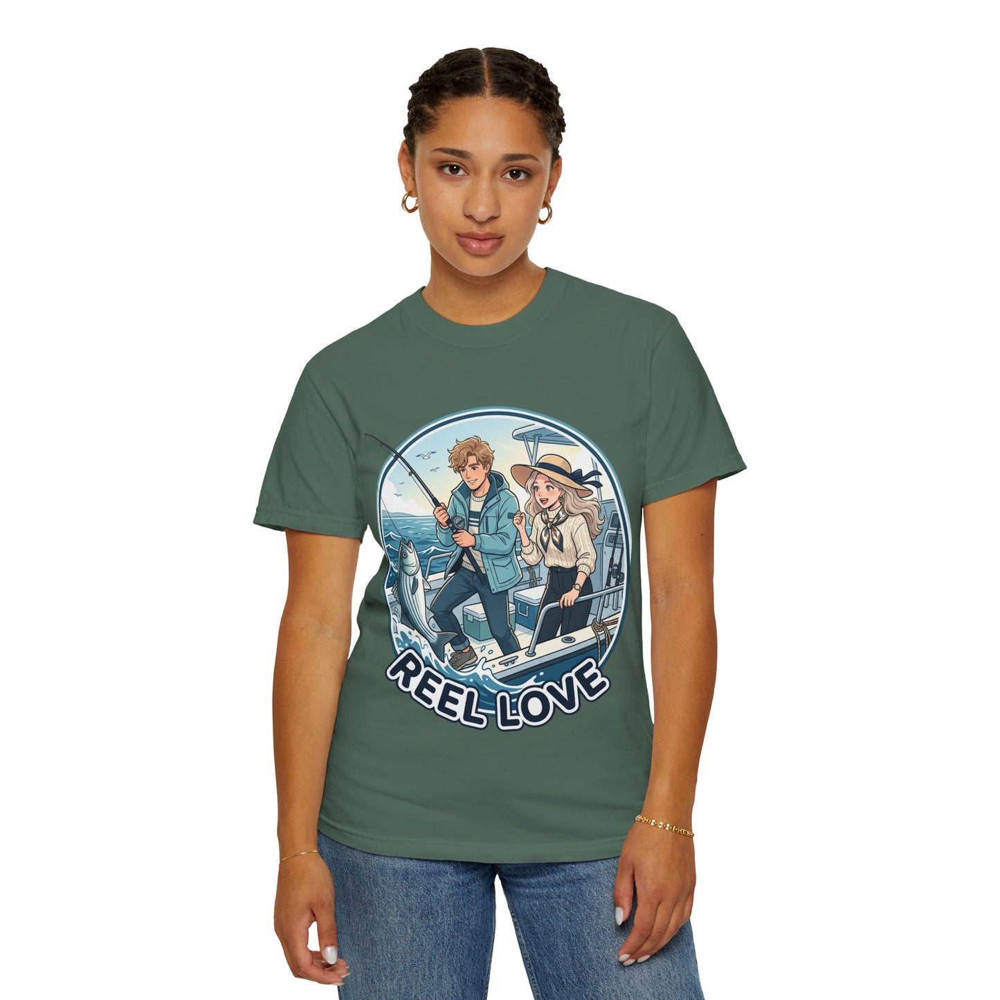Reel Love Fishing T-Shirt — Cute Couple Anglers Graphic Tee