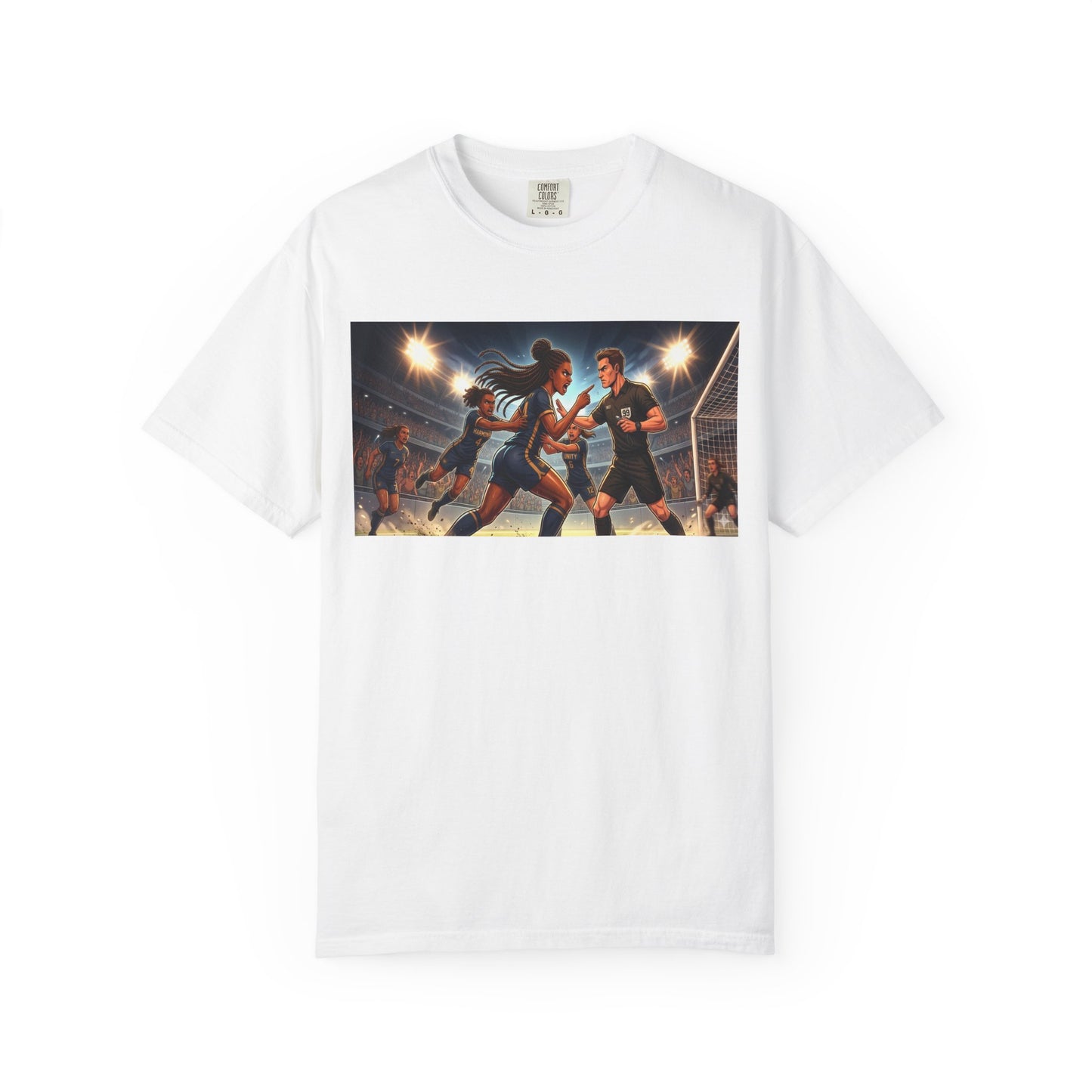 Soccer Night Match T-Shirt — Dynamic Players Under Stadium Lights