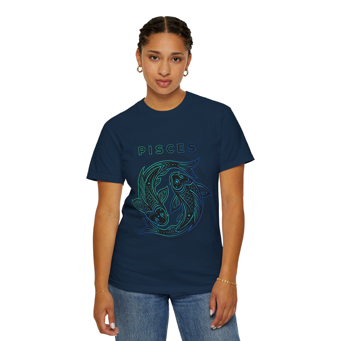 Pisces Zodiac T-Shirt — Artistic Twin Fish Astrology Tee
