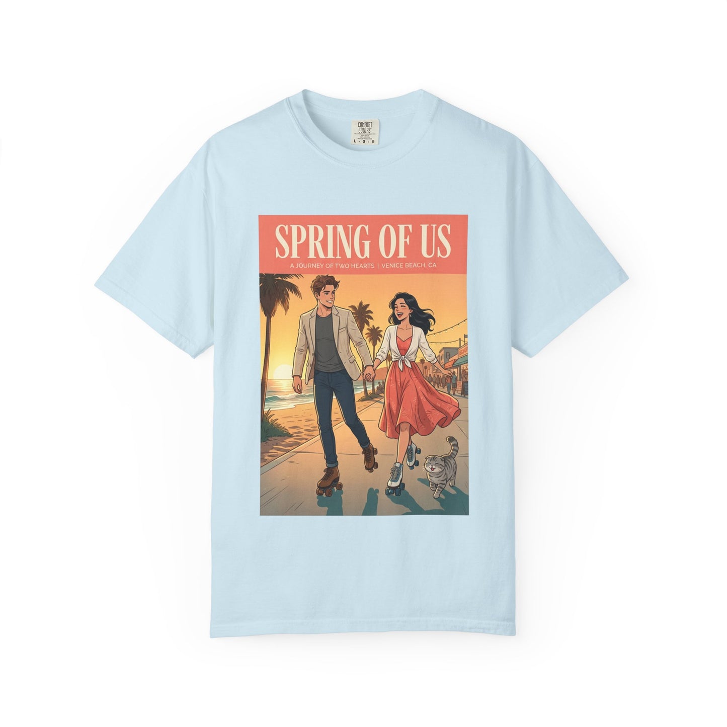 Spring of Us T-Shirt — Vintage Romantic Beach Couple Graphic Tee