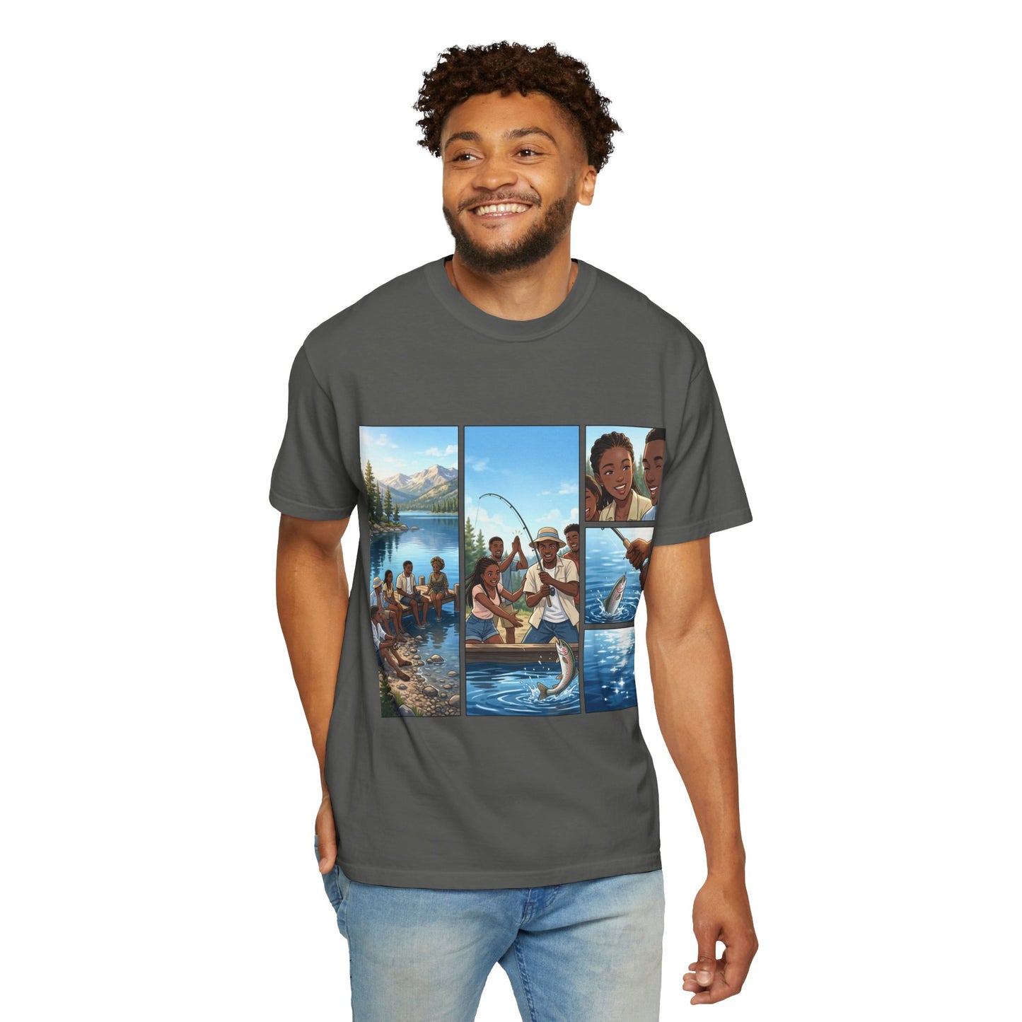 ake Tahoe Fishing Moments T-Shirt — Retro Outdoors Fishing Graphic Tee