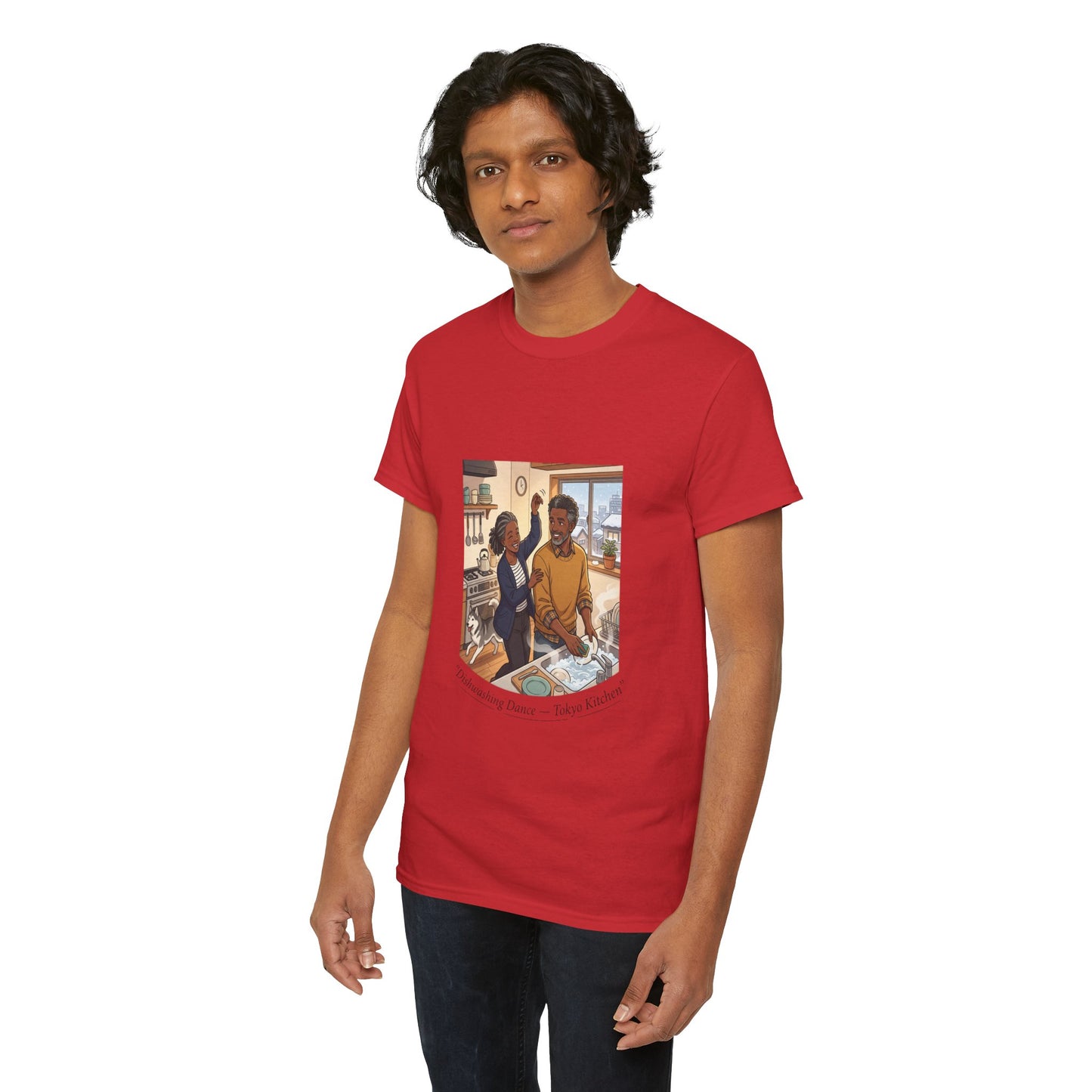 Dishwashing Dance Tee — Couple Kitchen Graphic T-Shirt
