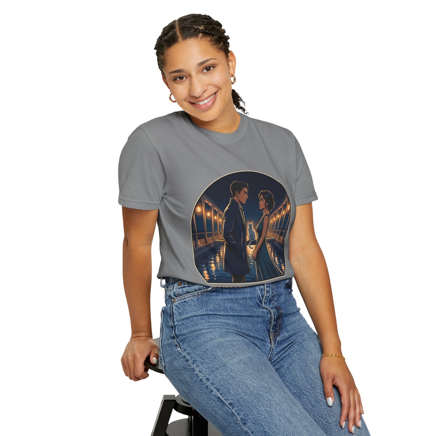 Romantic Night Stroll T-Shirt — "Even in the Quiet... We Shine" Graphic Tee