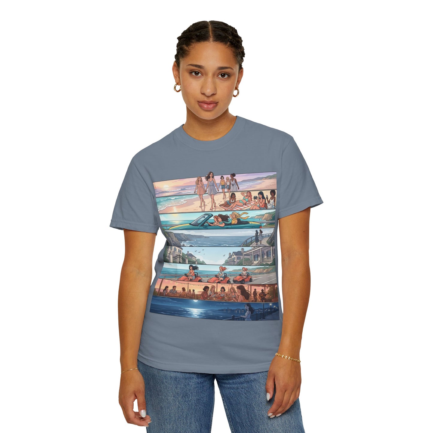 Beach Day Comic Panel T-Shirt — 'Meet Me Where the Waves' Graphic Tee