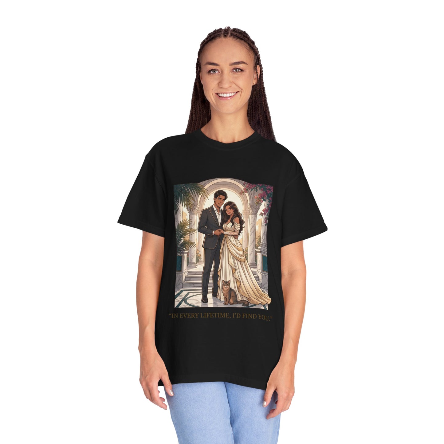 Romantic Vintage Wedding Portrait T-Shirt — "In Every Lifetime, I'd Find You"