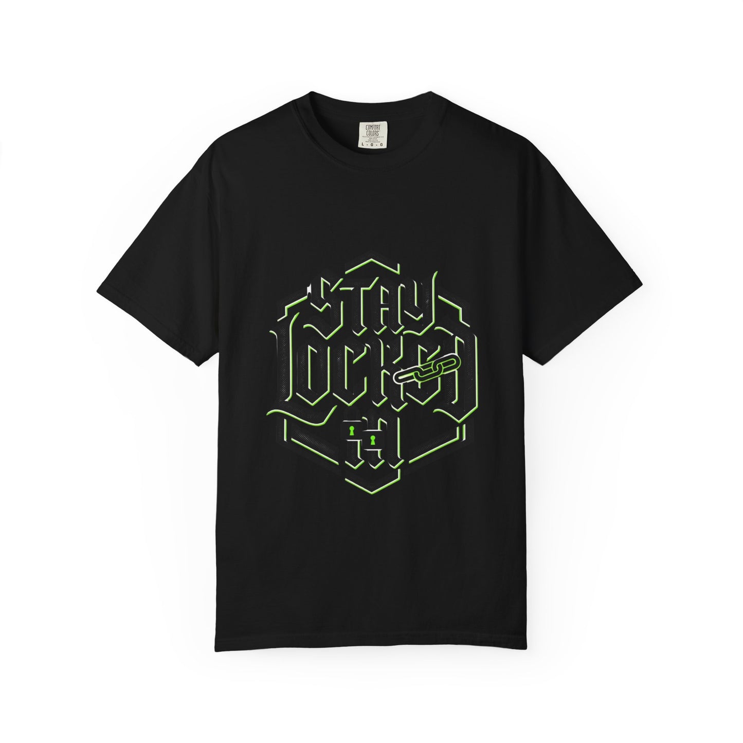 Stay Locked In T-Shirt — Bold Gothic Logo Tee