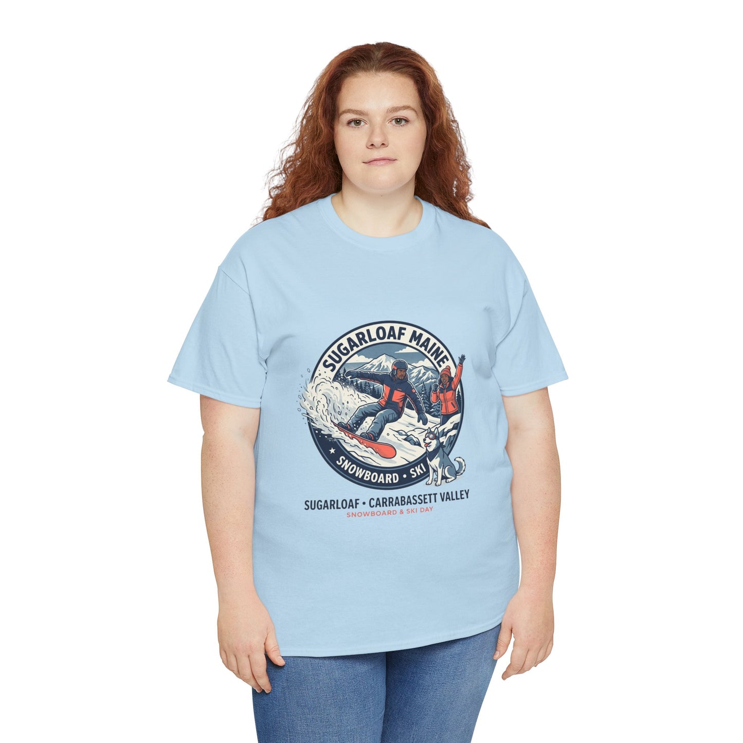 Sugarloaf Maine Snowboard & Ski T‑Shirt — Sugarloaf‑Carrabassett Valley Retro Graphic Tee