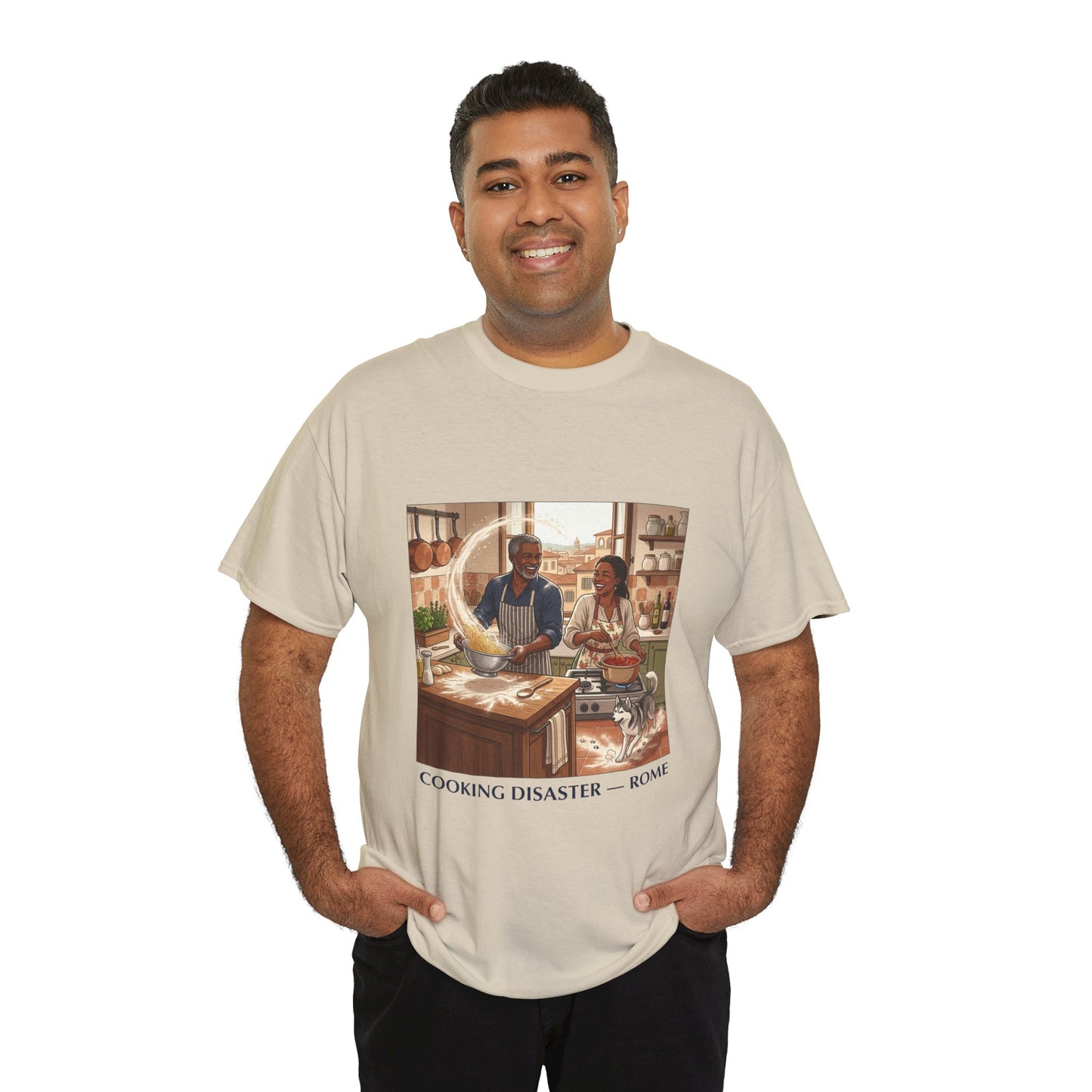 T-Shirt — 'Cooking Disaster — Rome' Illustrated Cooking Tee