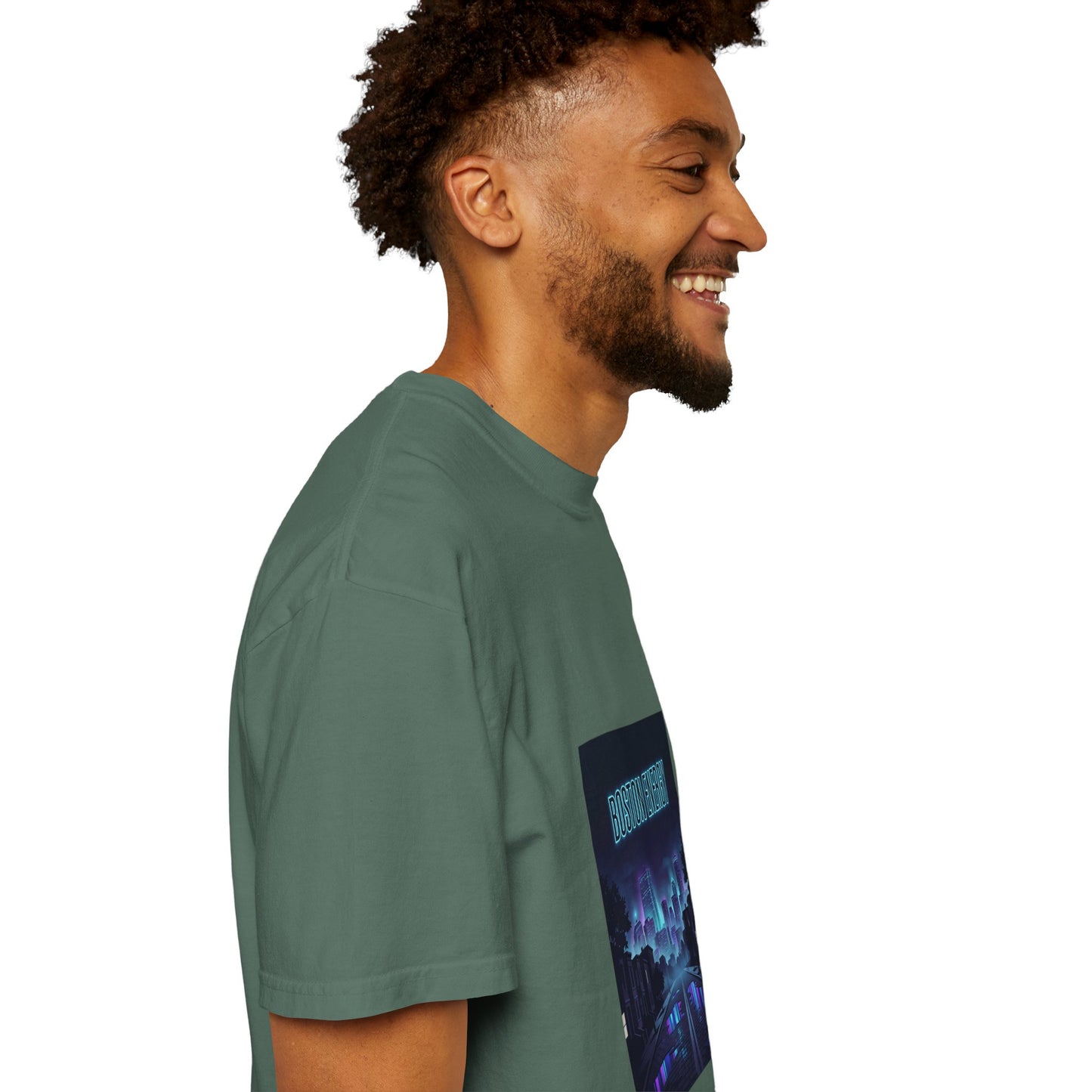 T-Shirt — "Boston Energy" Neon Cityscape Graphic Tee
