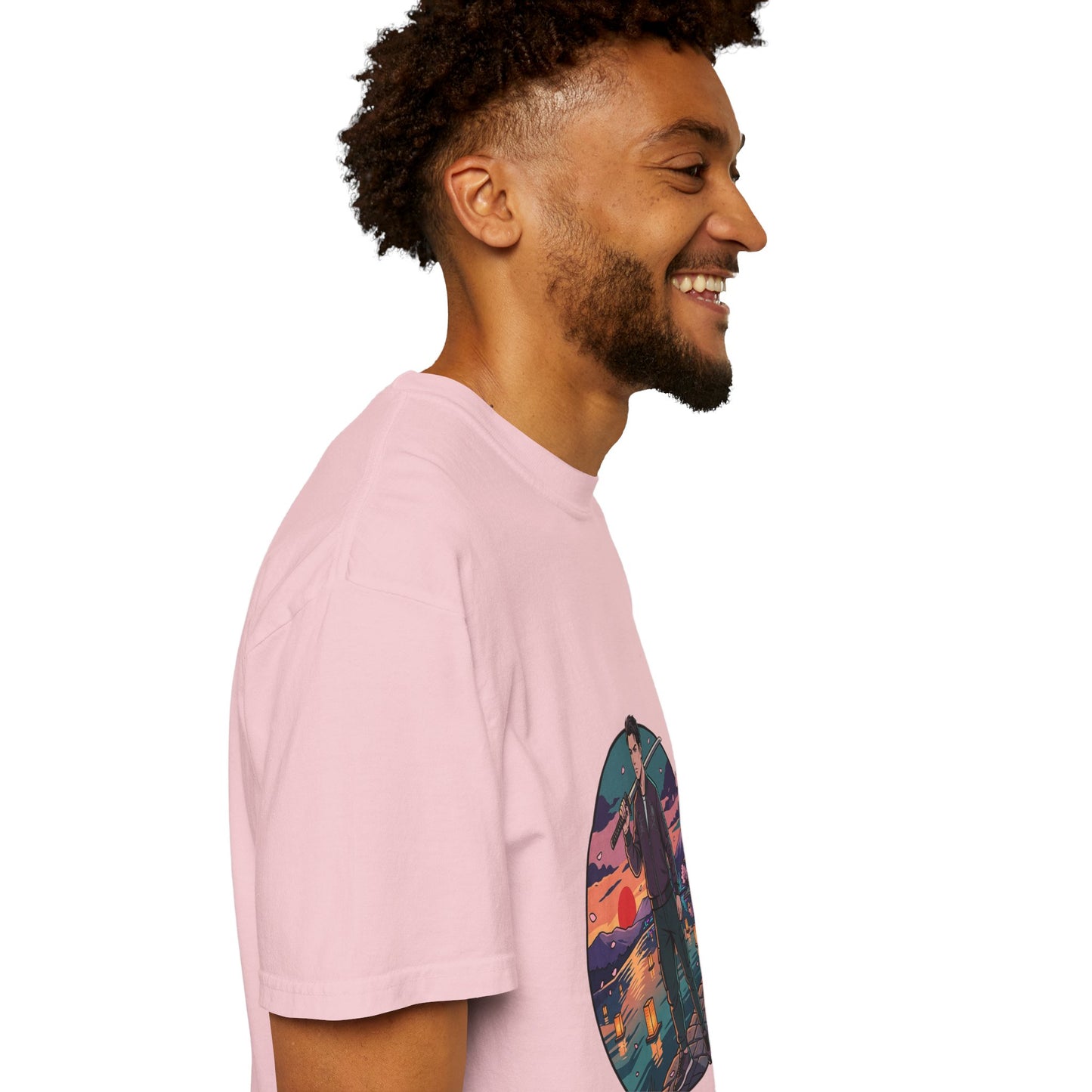 Vintage Night Harbor T-Shirt — Retro Sunset Fisherman Graphic Tee
