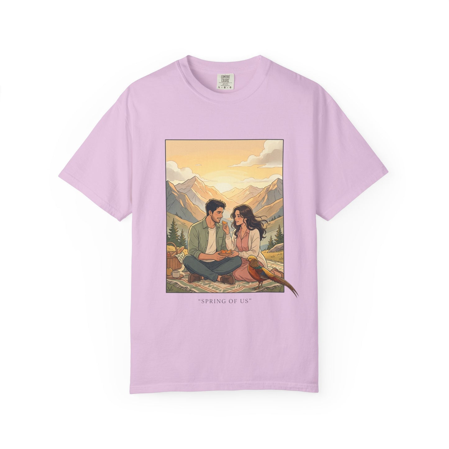 Couples Mountain Picnic T-Shirt — 'Opening Up' Scenic Graphic Tee