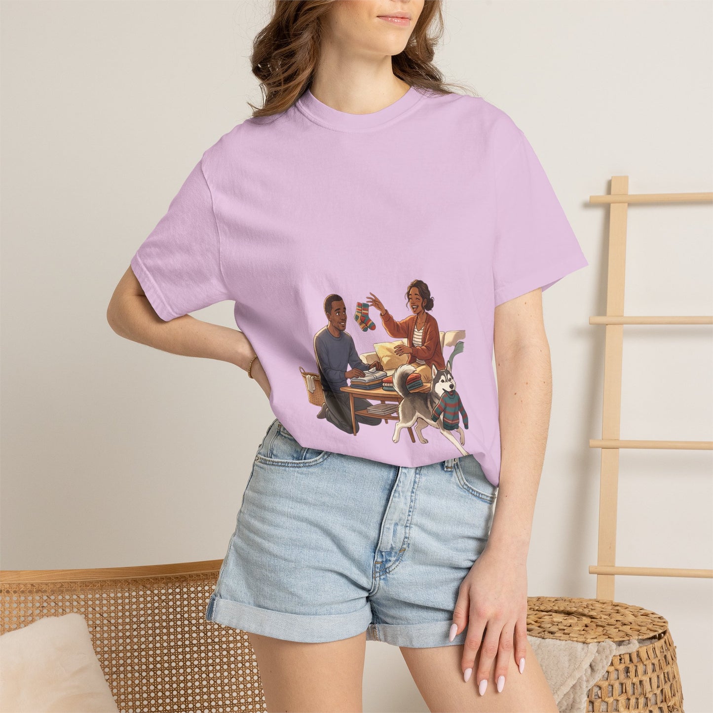 Picnic Cheers T-Shirt — Vintage Couple & Dog Illustration Tee