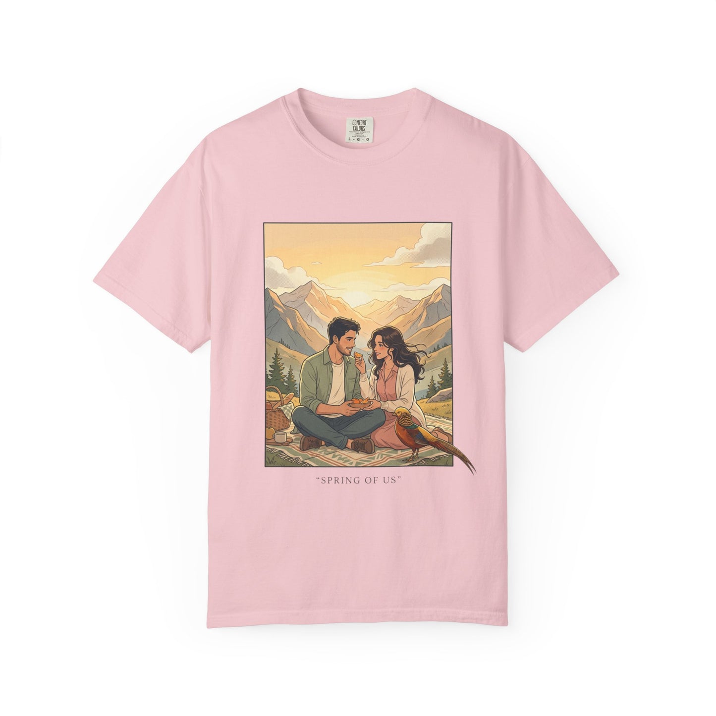 Couples Mountain Picnic T-Shirt — 'Opening Up' Scenic Graphic Tee