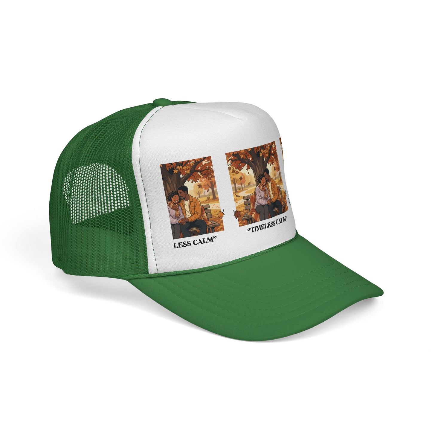 Trucker Cap — "Timeless Calm" Autumn Couple Vintage Patch