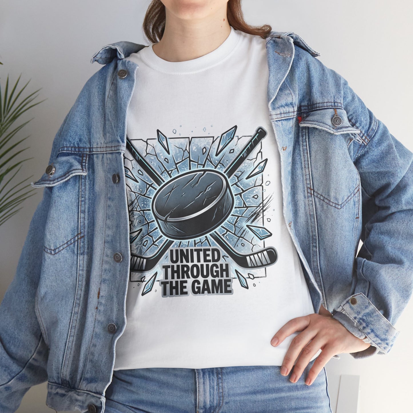 Hockey T-Shirt — "United Through the Game" Graphic Tee