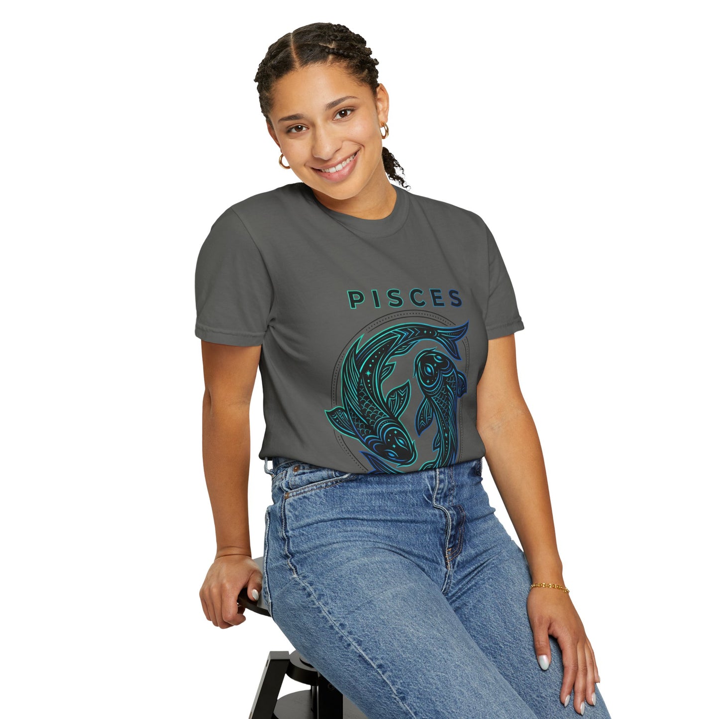 Pisces Zodiac T-Shirt — Artistic Twin Fish Astrology Tee
