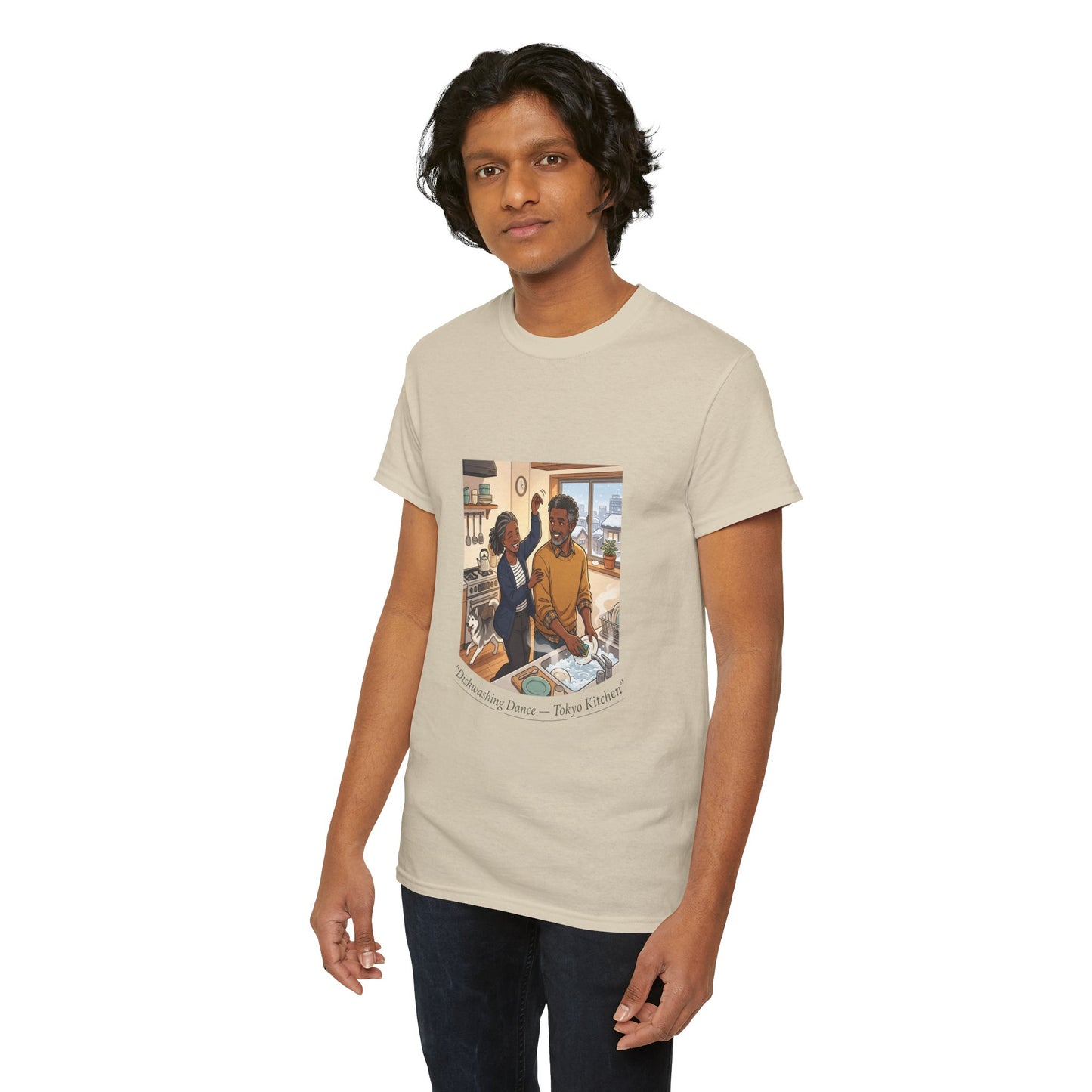 Dishwashing Dance Tee — Couple Kitchen Graphic T-Shirt
