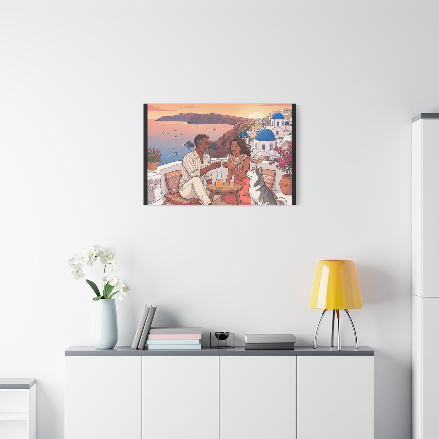Santorini, Greece – “Sunset Serenade - Matte Canvas, Stretched, 1.25"