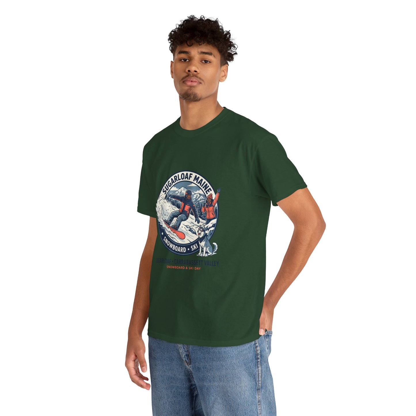 Sugarloaf Maine Snowboard & Ski T‑Shirt — Sugarloaf‑Carrabassett Valley Retro Graphic Tee