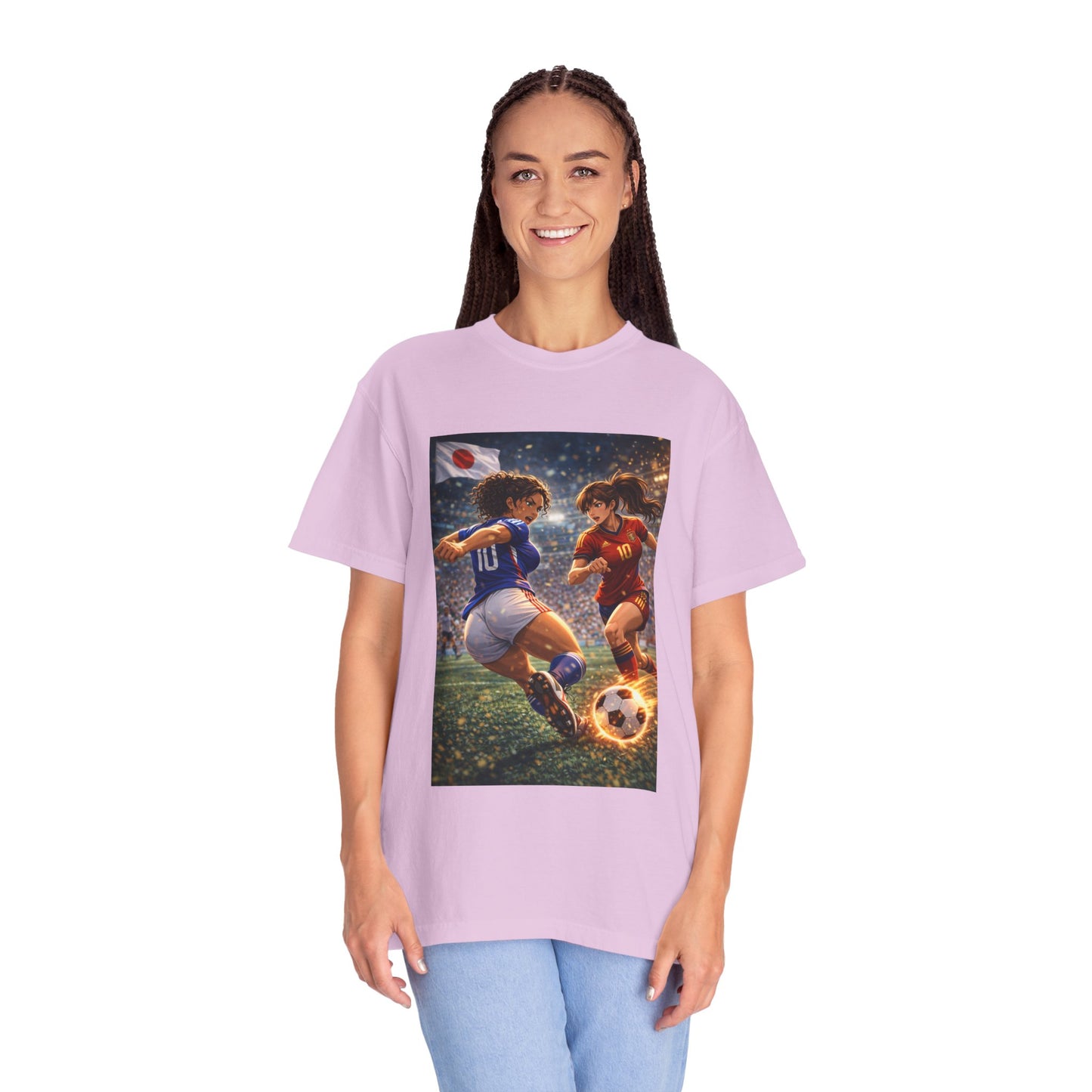 JAPAN Soccer Duel Graphic T-Shirt — Intense Japan vs Spain Football Art