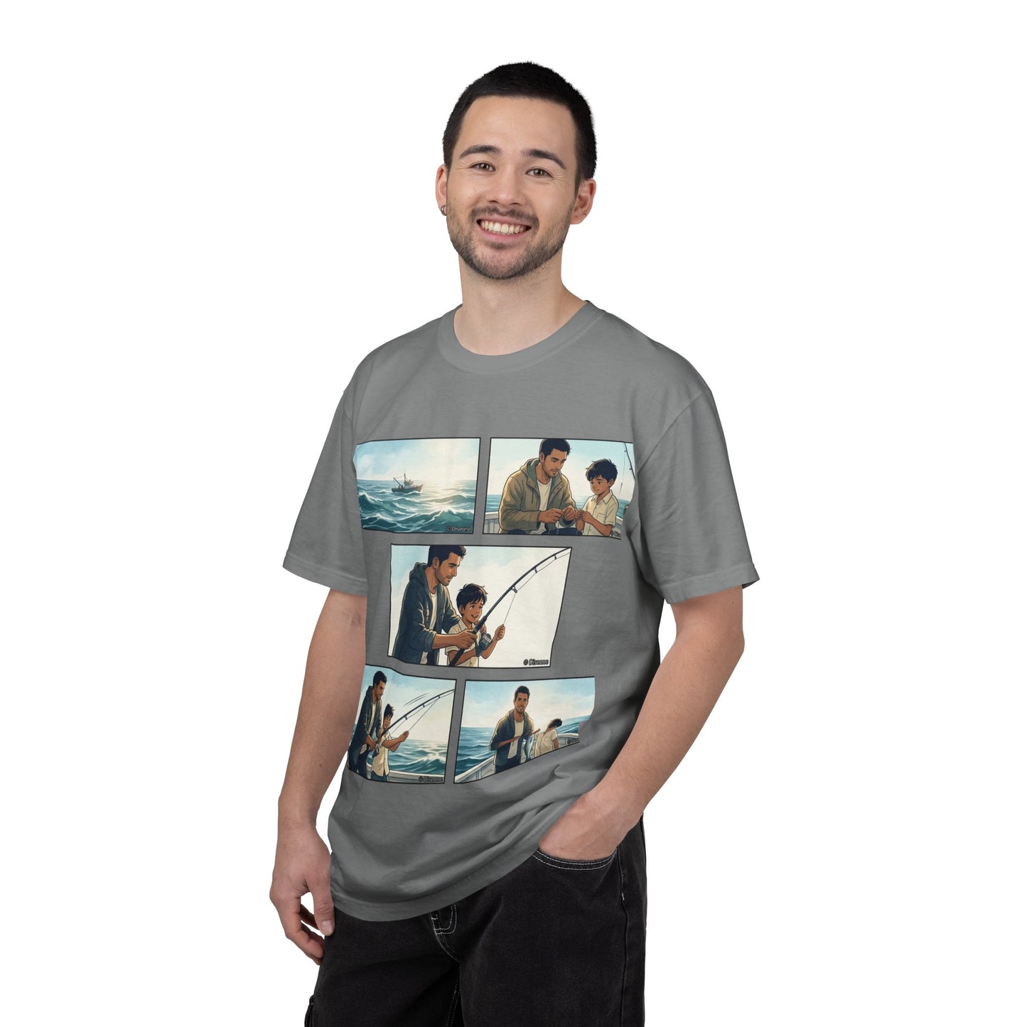 MORNING TIDES” (FATHER & SON EDITION) T-Shirt — Dad & Son Beach Fishing Graphic Tee