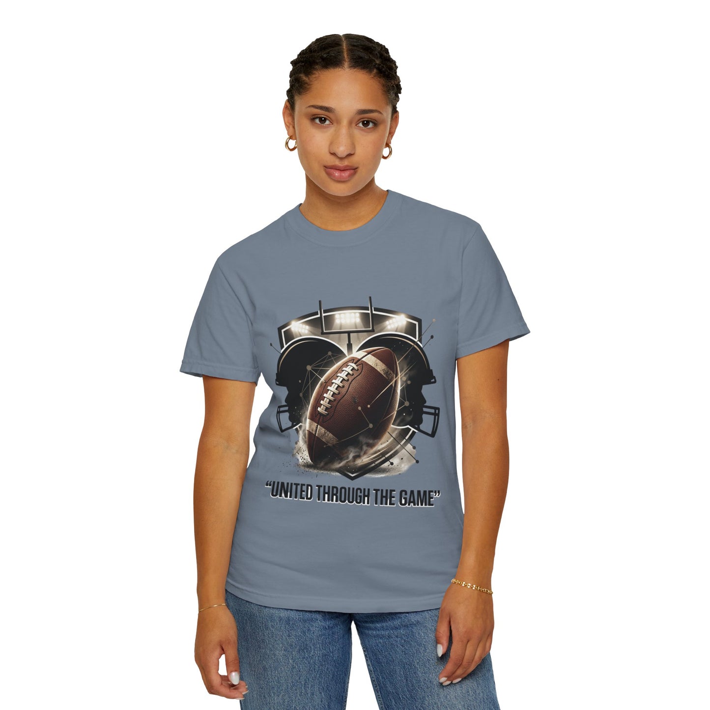 Football T-Shirt — "United Through the Game" Team Spirit Tee