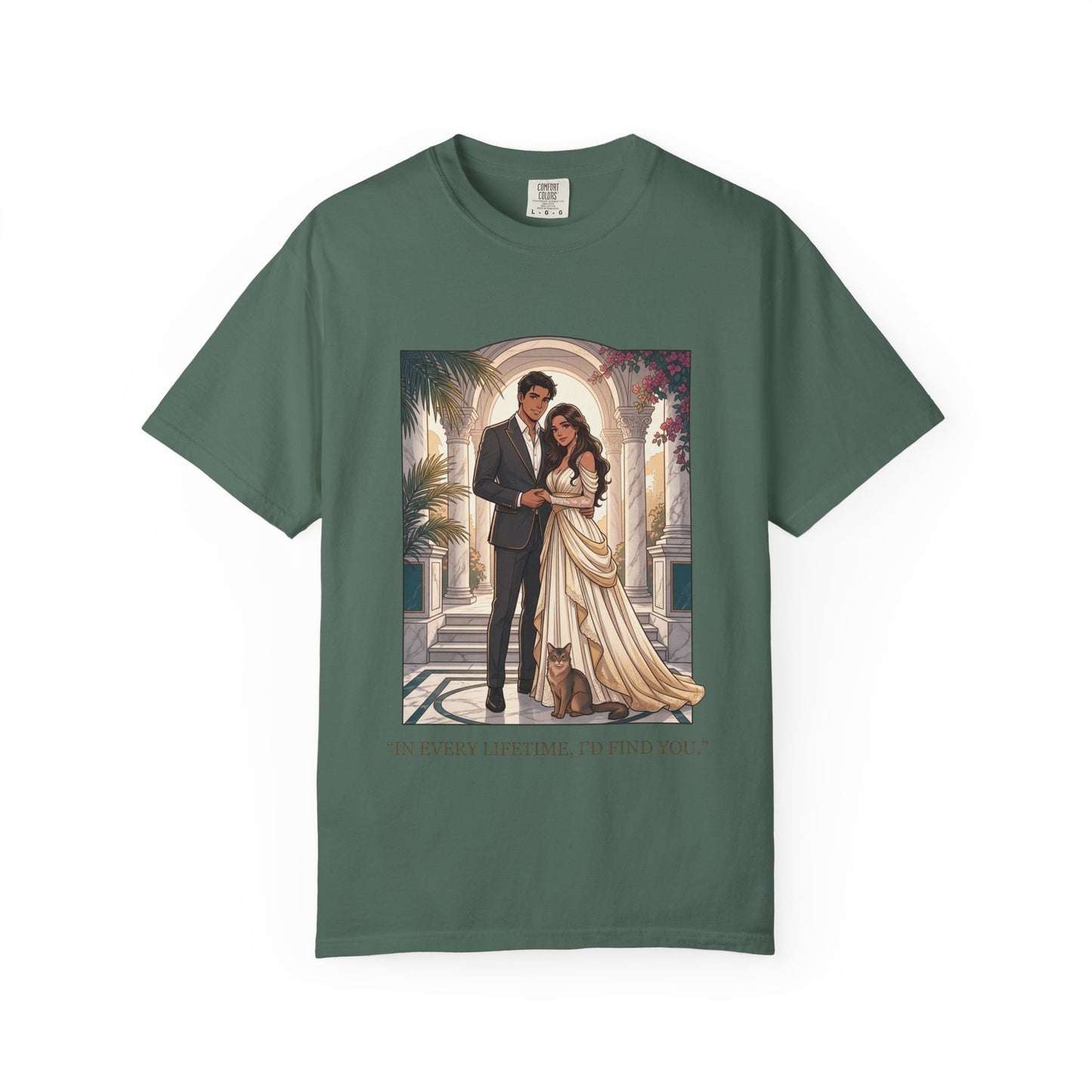 Romantic Vintage Wedding Portrait T-Shirt — "In Every Lifetime, I'd Find You"