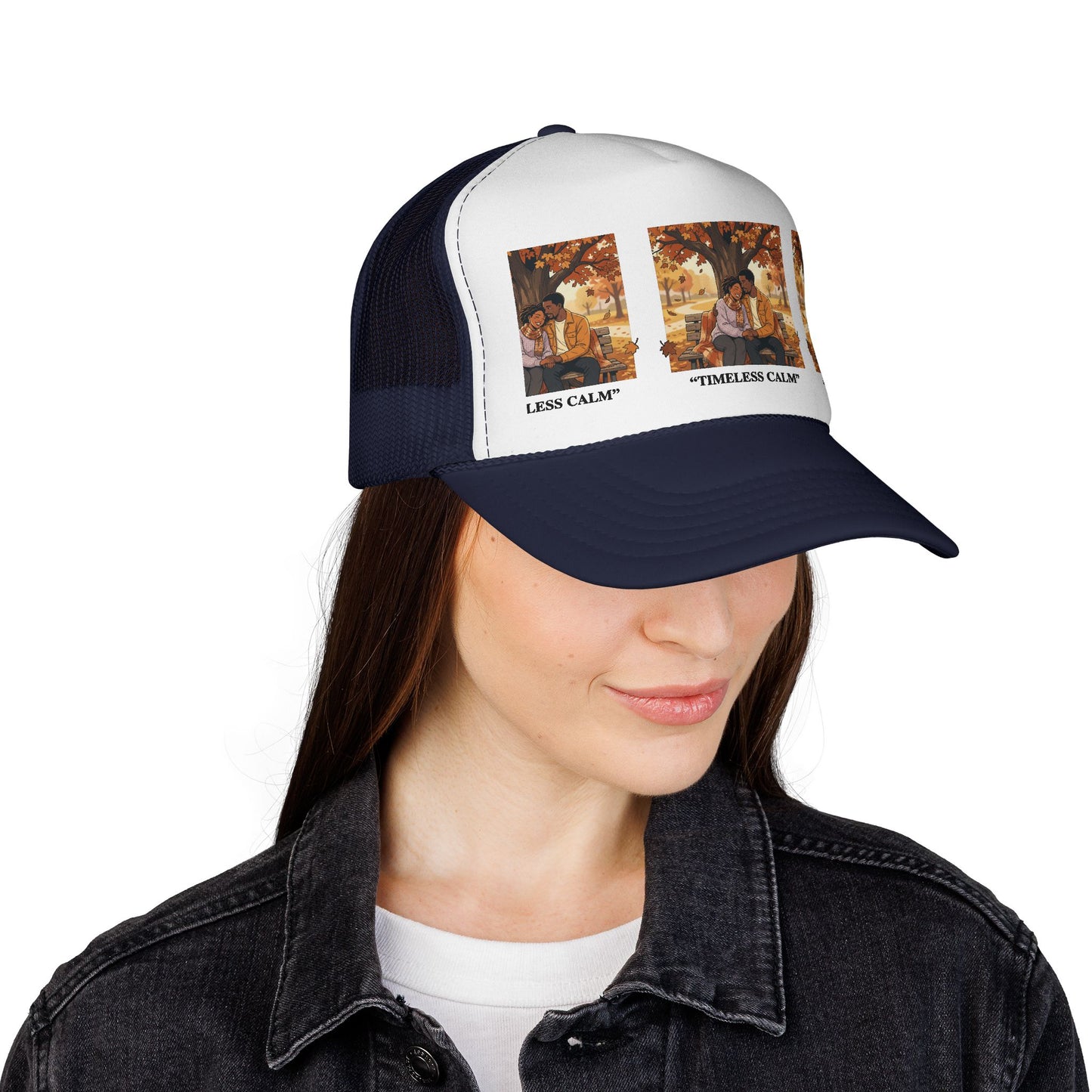 Trucker Cap — "Timeless Calm" Autumn Couple Vintage Patch