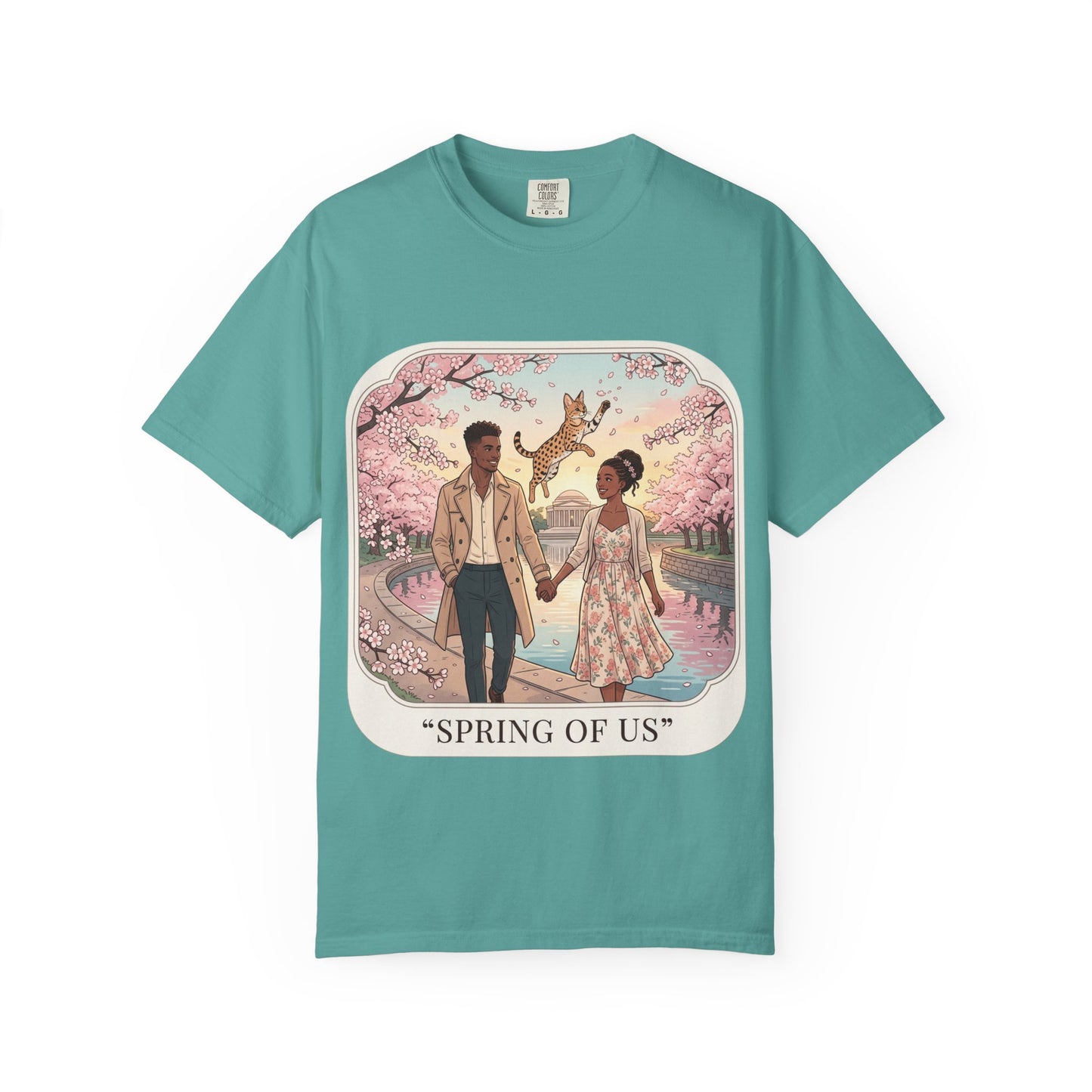 Spring of Us T-Shirt — Romantic Cherry Blossom Couple Graphic Tee