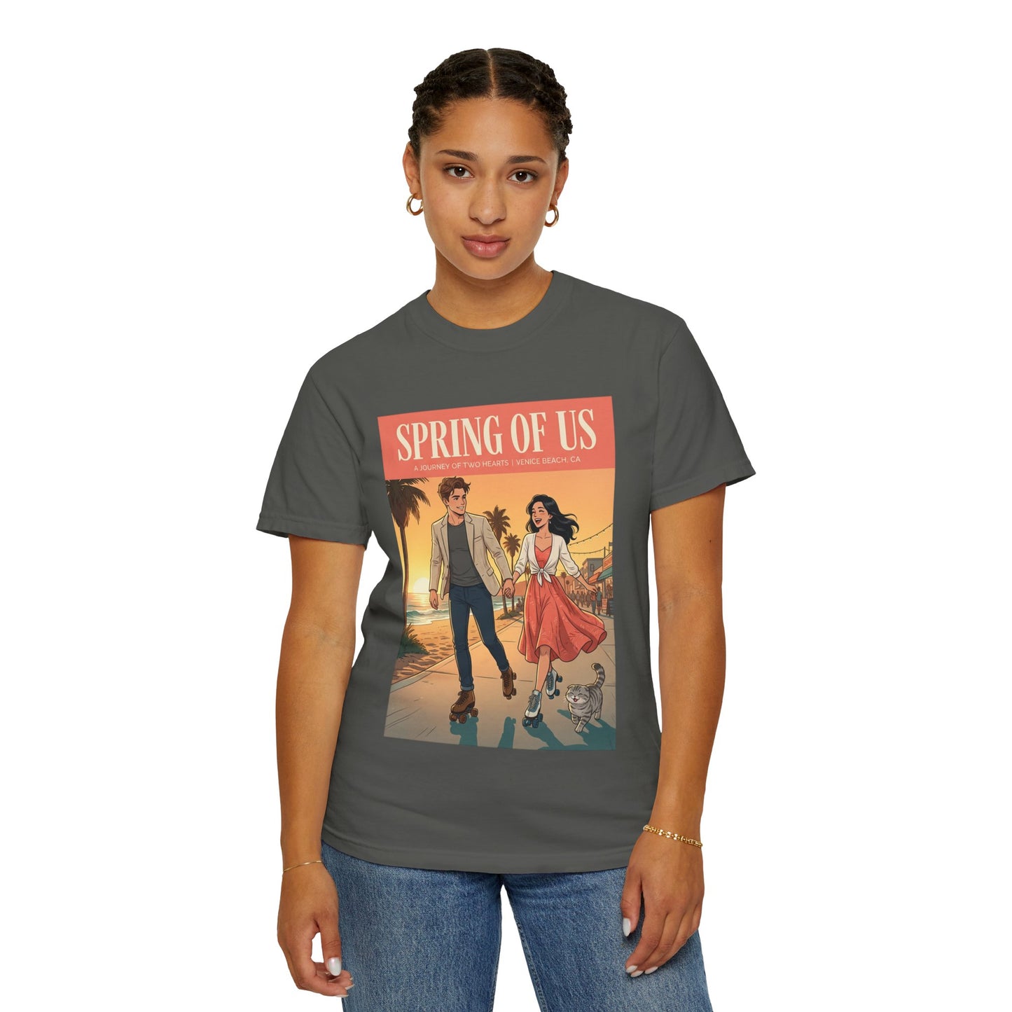 Spring of Us T-Shirt — Vintage Romantic Beach Couple Graphic Tee