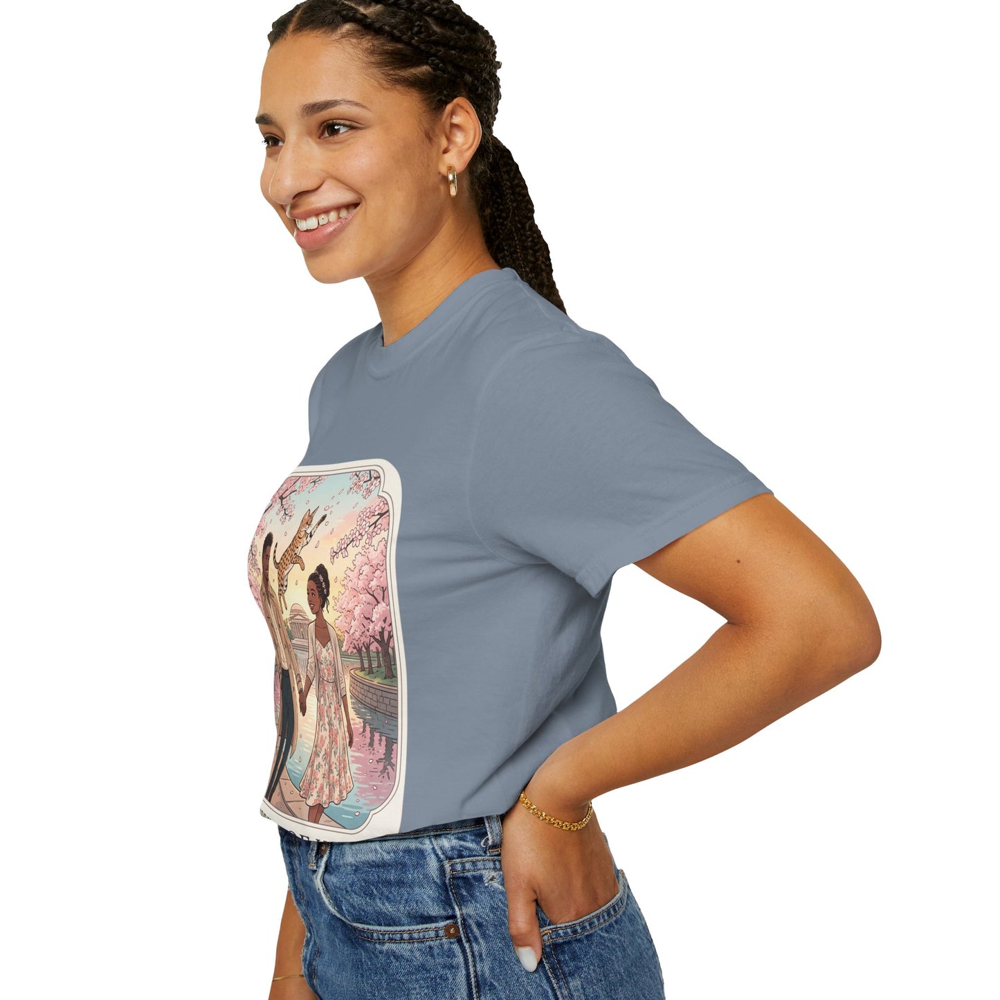 Spring of Us T-Shirt — Romantic Cherry Blossom Couple Graphic Tee