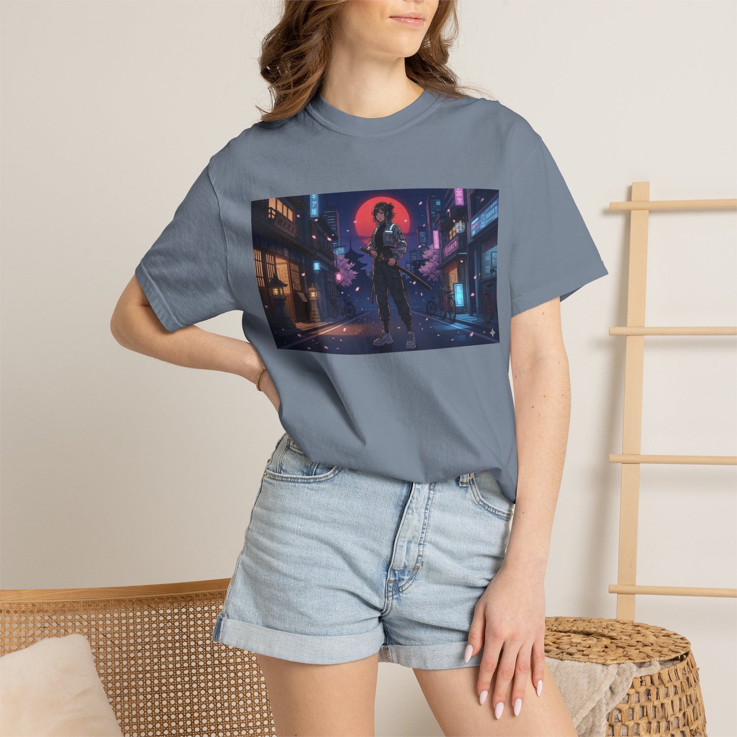 Japan — Samurai City Tradition + Nightscape T-Shirt —  Graphic Tee