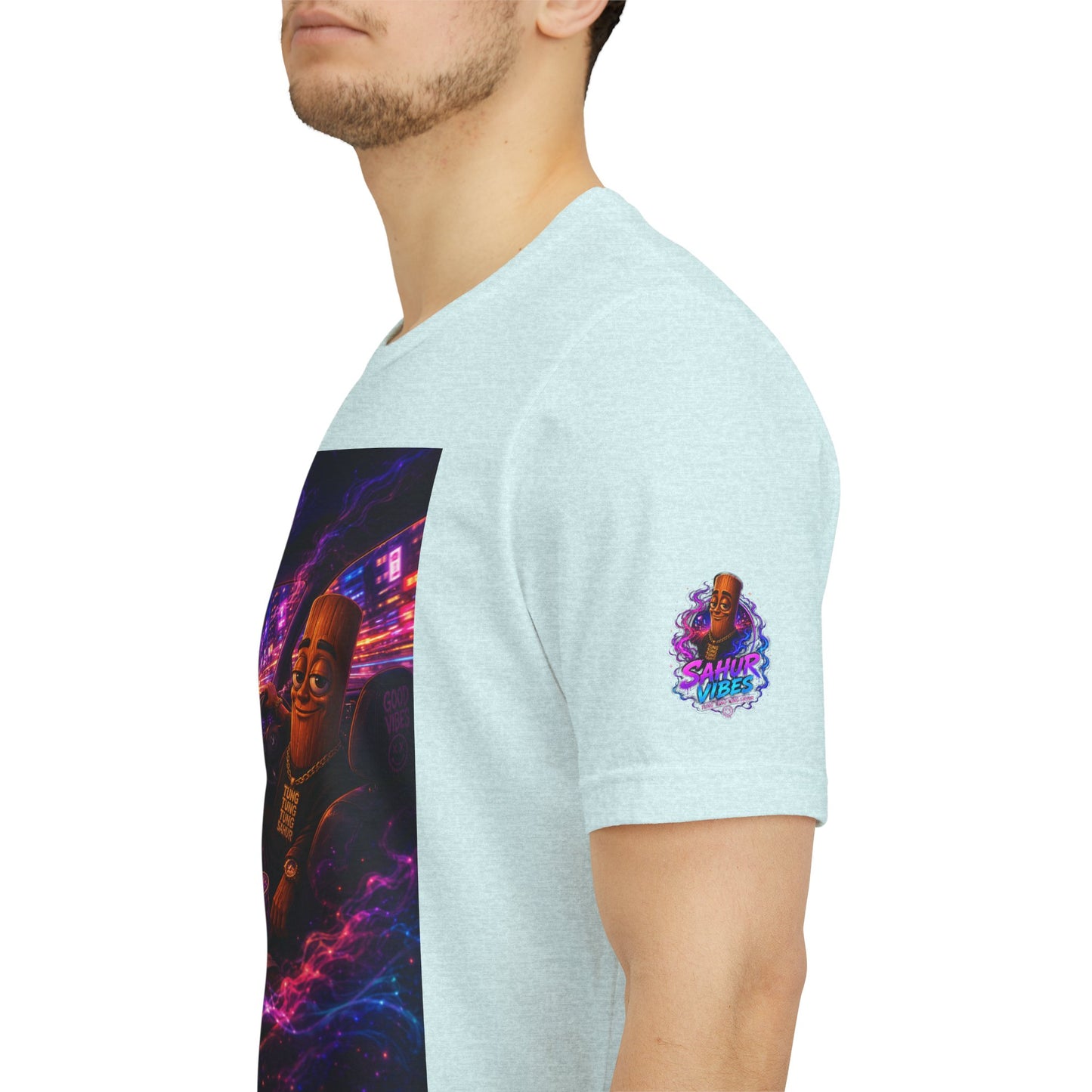 Tung Tung Tung Sahur Who Ride Like Us T-Shirt — Night Cruise Vaporwave Graphic Tee