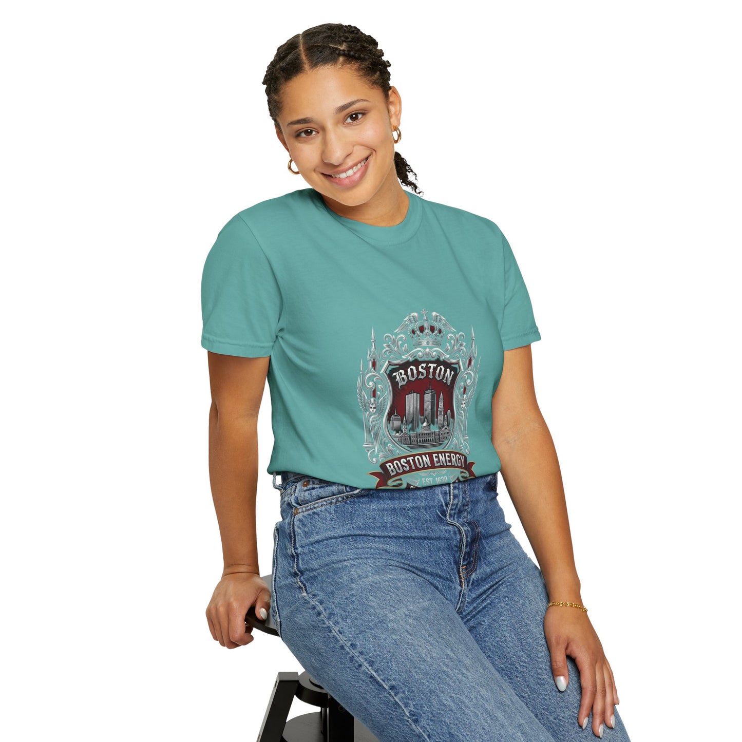 Boston Energy Vintage Crest T-Shirt — Retro City Skyline Tee