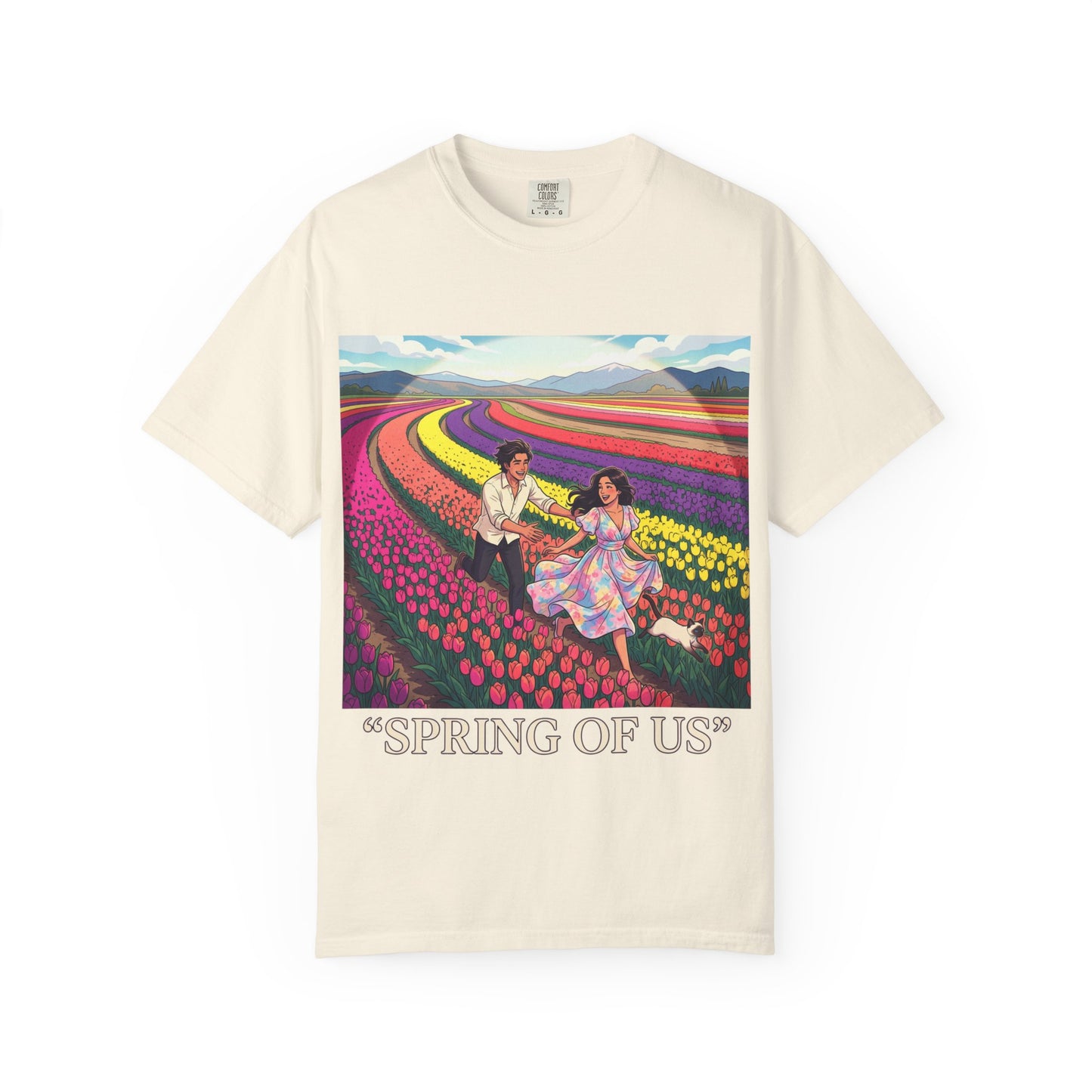 Spring of Us T-Shirt — Floral Field Vintage Couple Graphic Tee