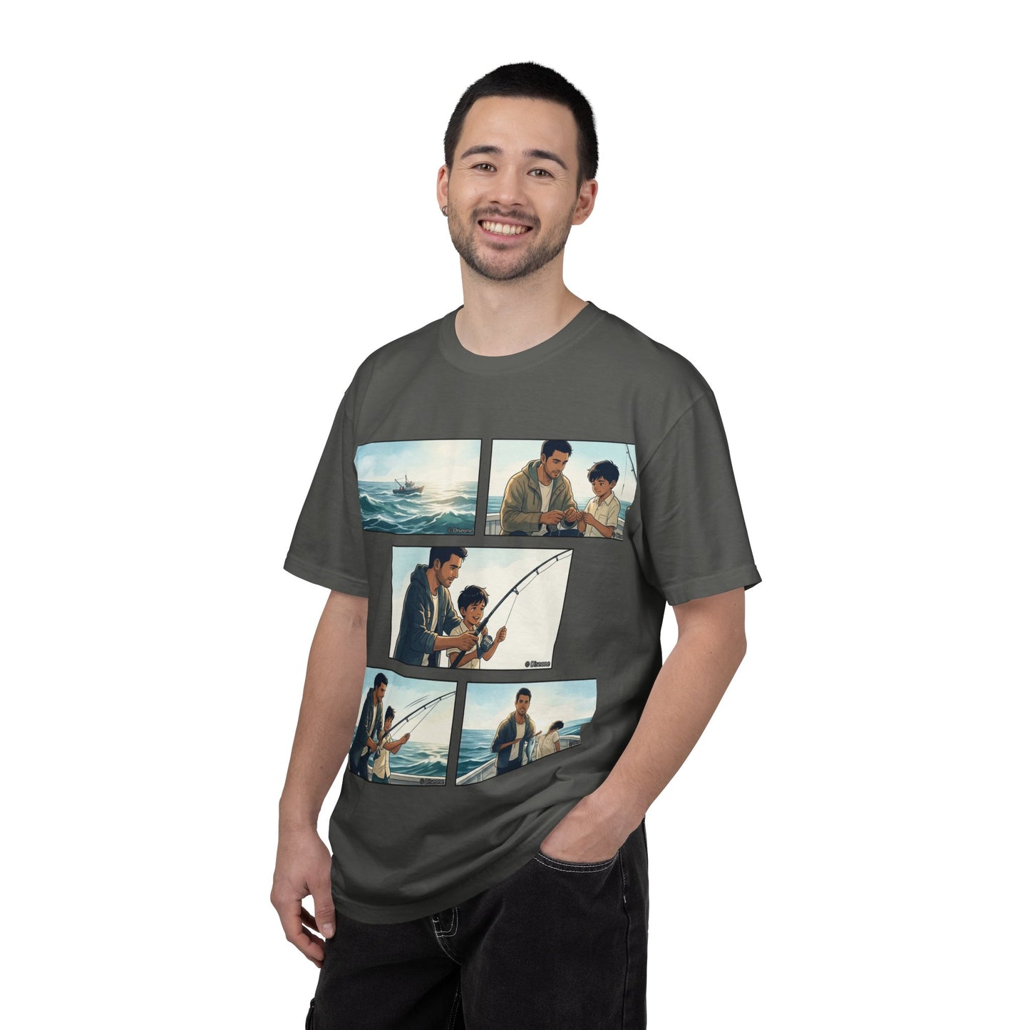 MORNING TIDES” (FATHER & SON EDITION) T-Shirt — Dad & Son Beach Fishing Graphic Tee