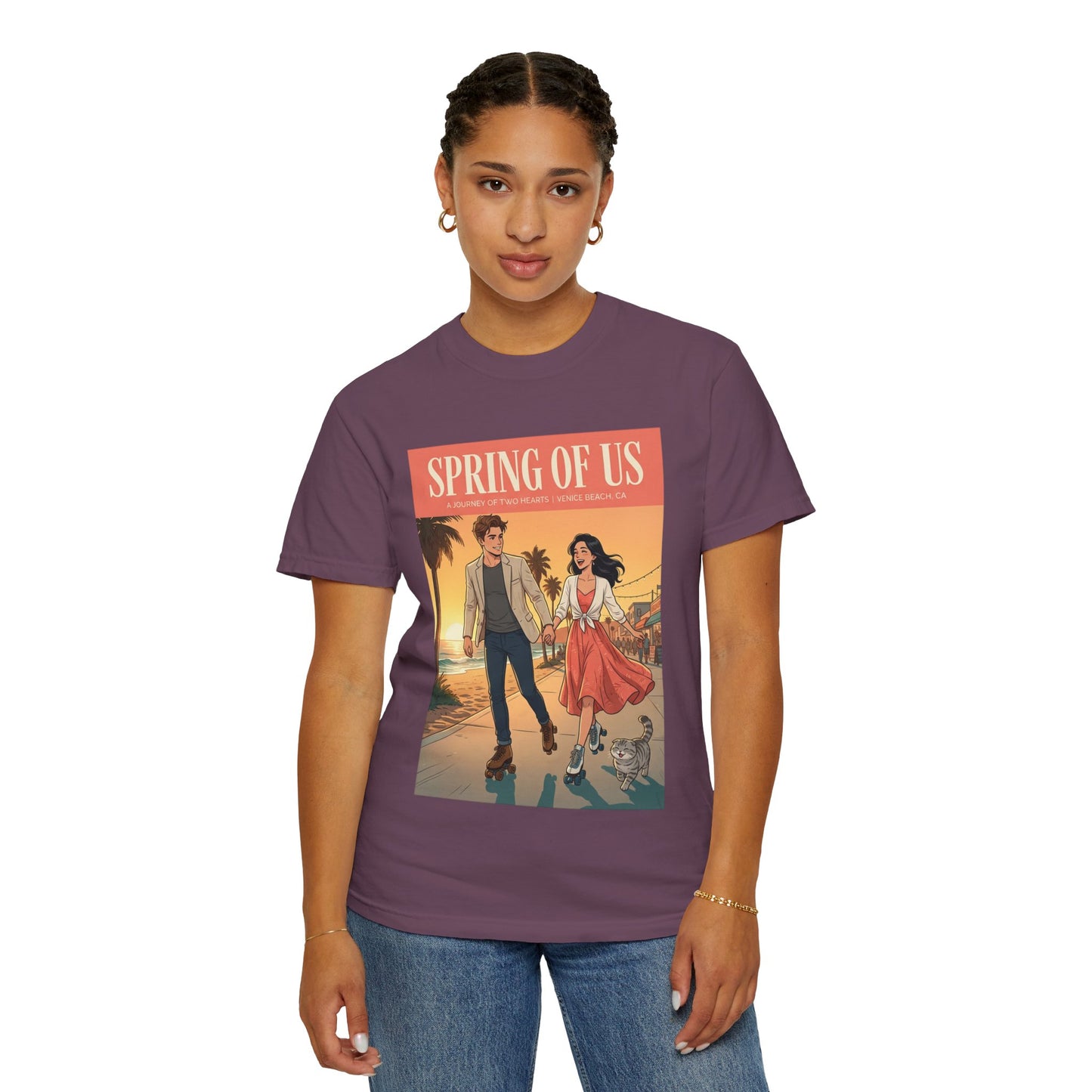 Spring of Us T-Shirt — Vintage Romantic Beach Couple Graphic Tee