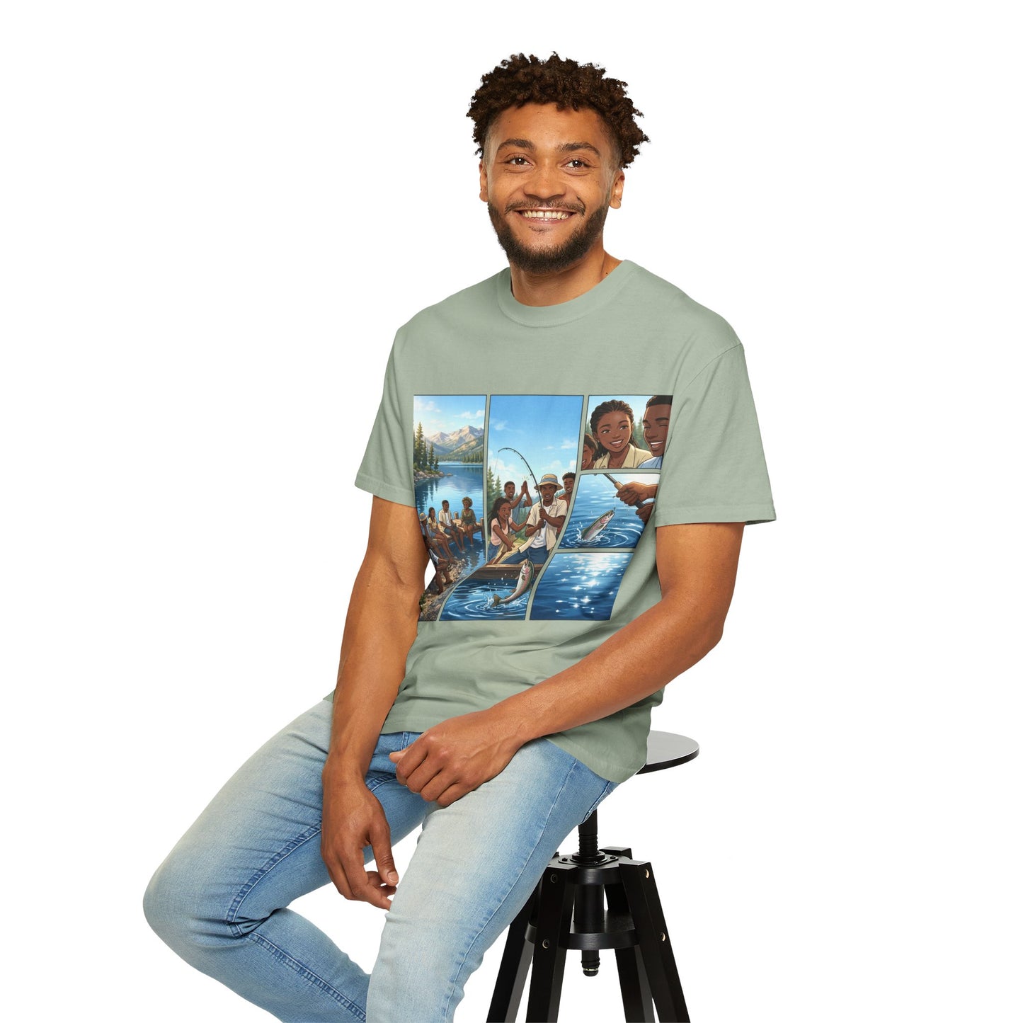 ake Tahoe Fishing Moments T-Shirt — Retro Outdoors Fishing Graphic Tee