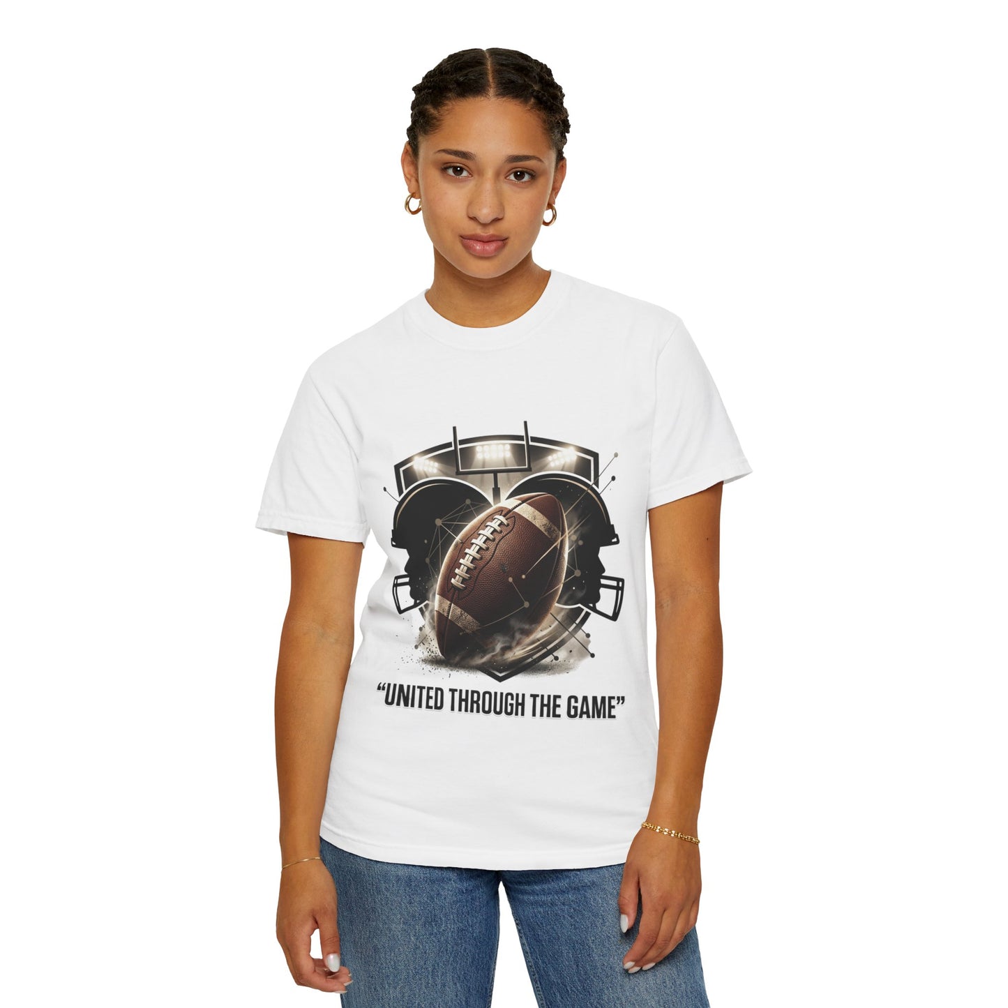 Football T-Shirt — "United Through the Game" Team Spirit Tee