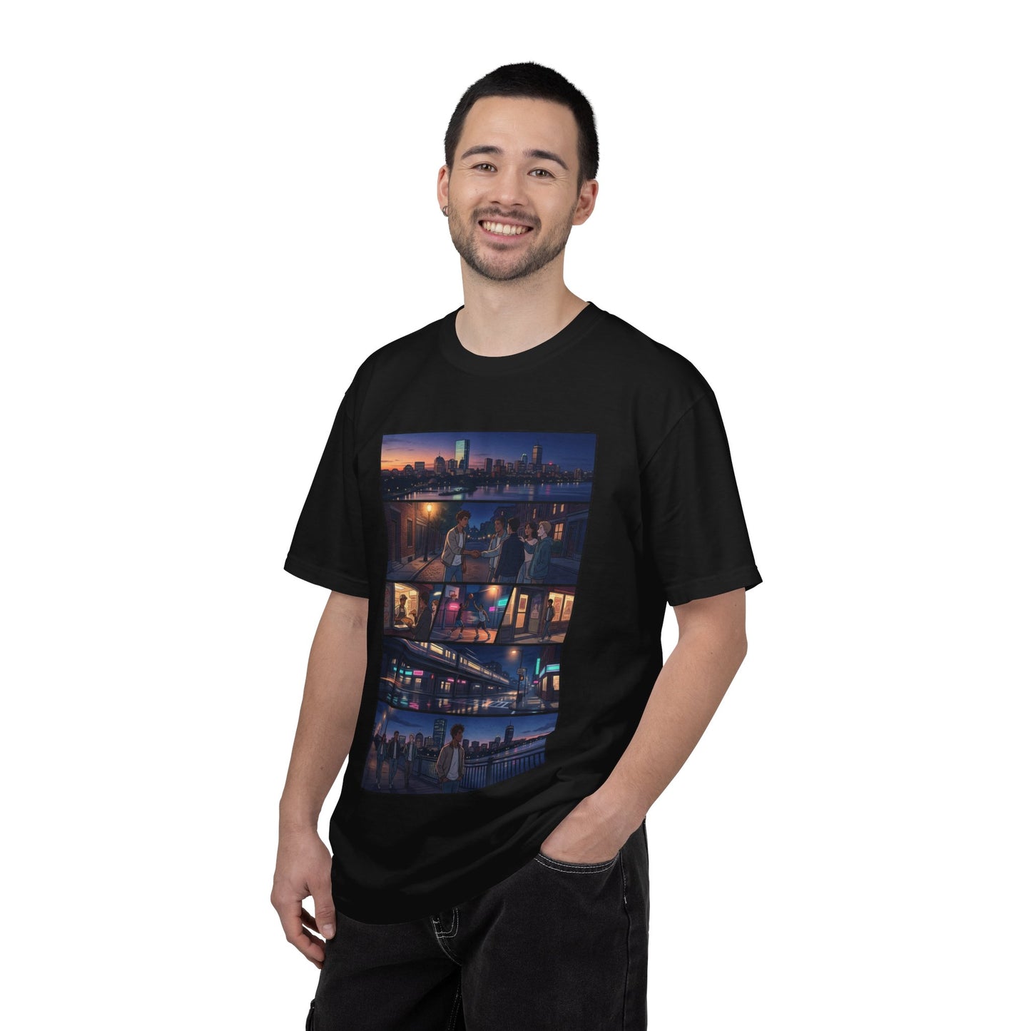 Boston: Built Different - City Nights Photo Collage T-Shirt